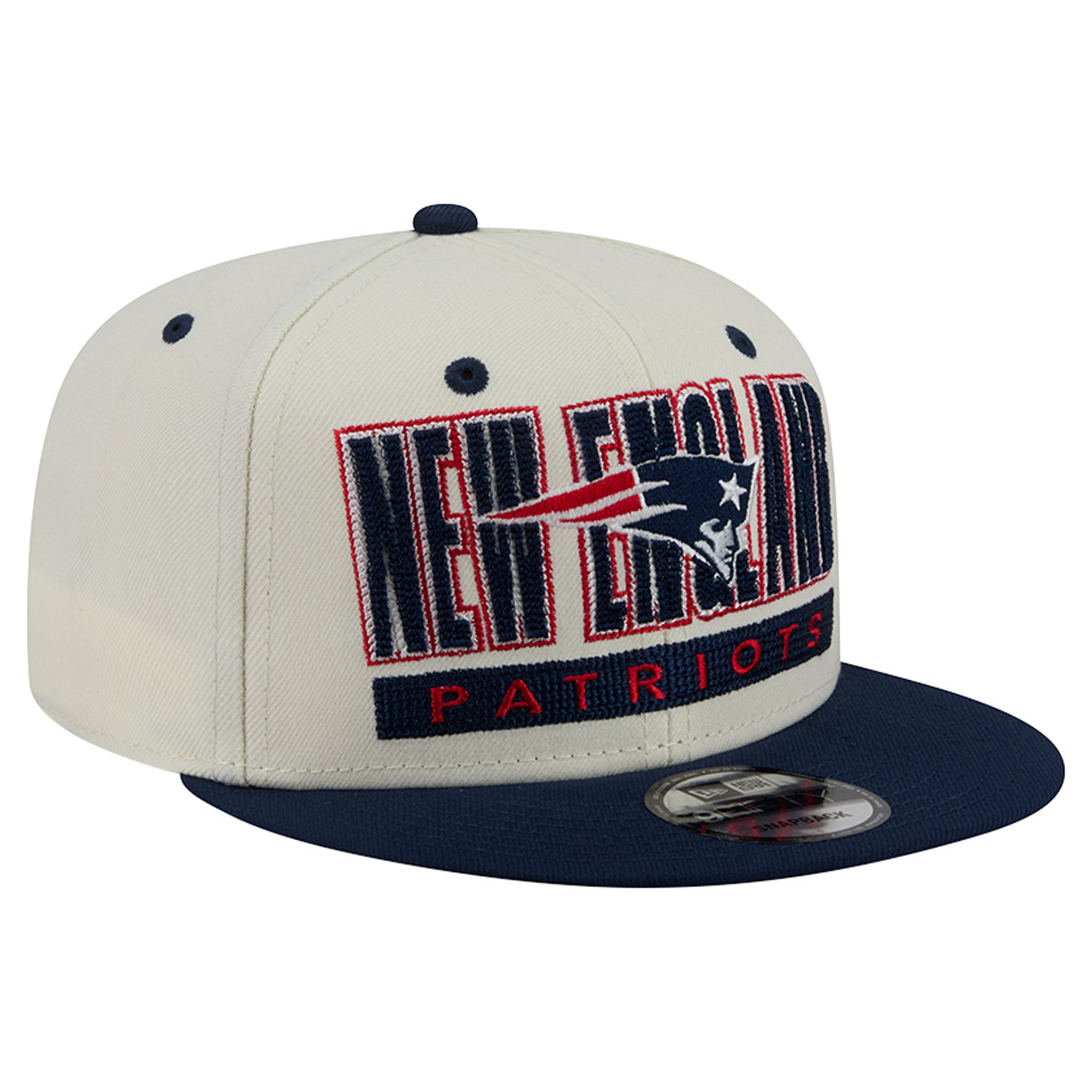 Men's New Era Cream/Navy New England Patriots Classic 9FIFTY Snapback Hat