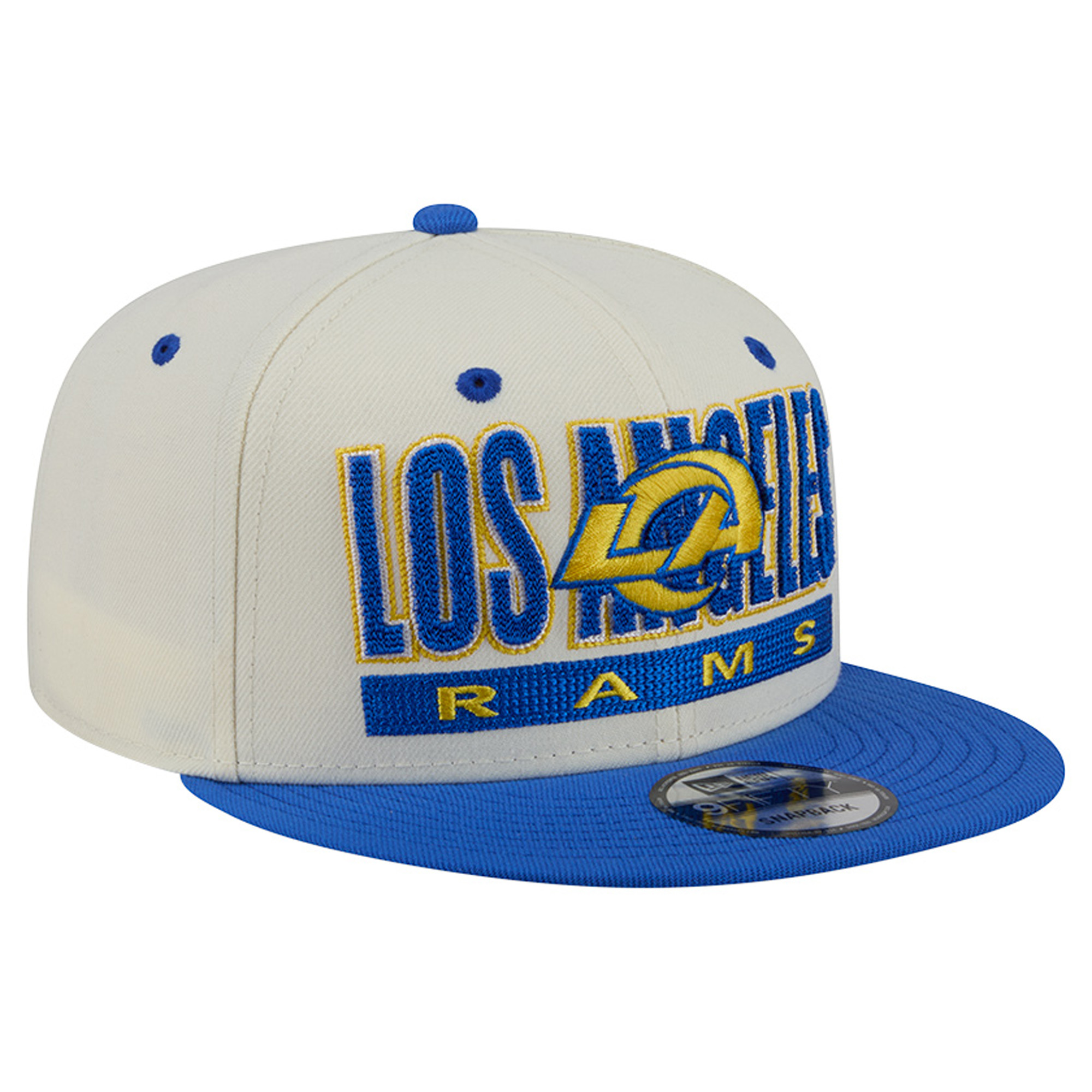 Men's New Era Cream/Royal Los Angeles Rams Classic 9FIFTY Snapback Hat