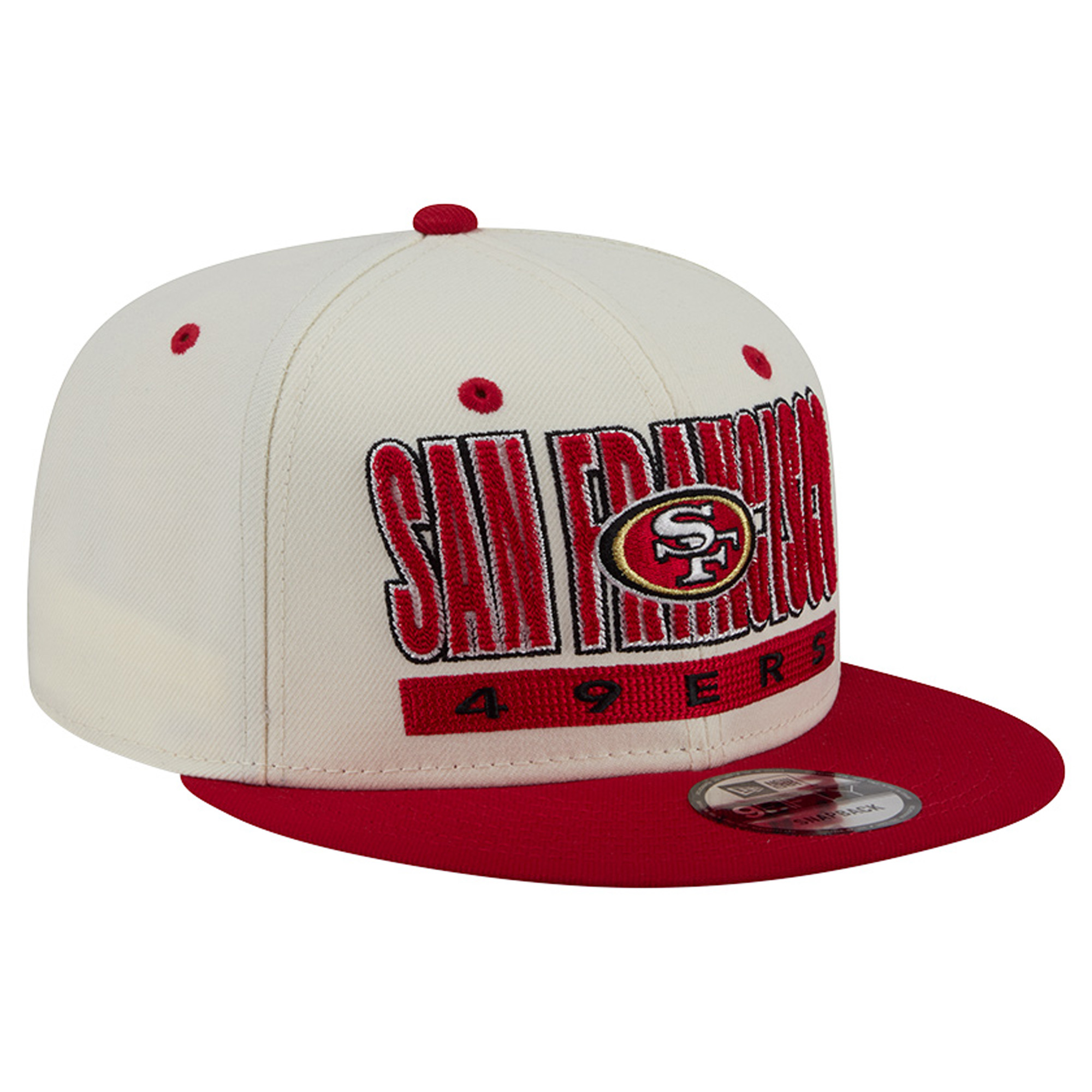 Men's New Era Cream/Scarlet San Francisco 49ers Classic 9FIFTY Snapback Hat