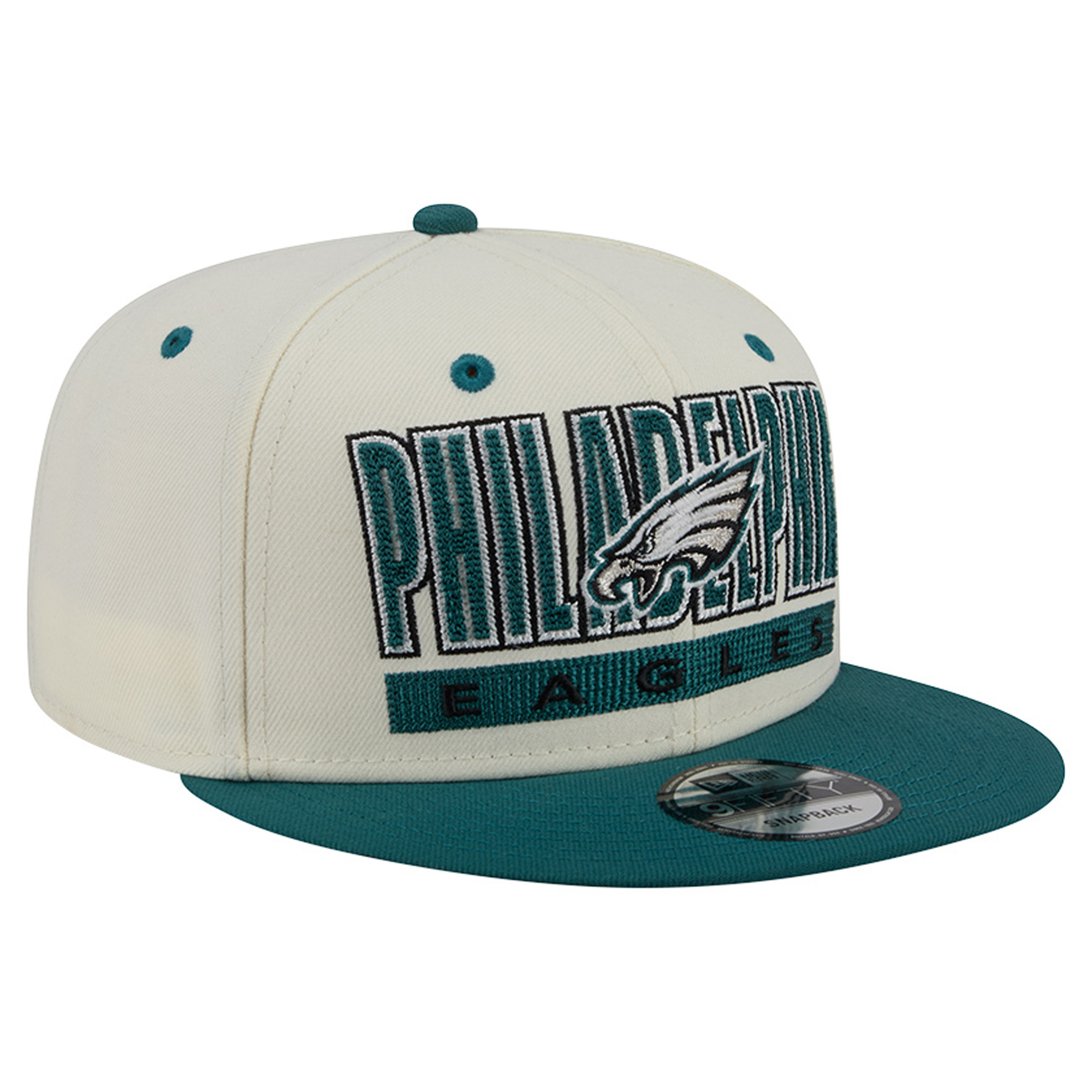 Men's New Era Cream/Midnight Green Philadelphia Eagles Classic 9FIFTY Snapback Hat