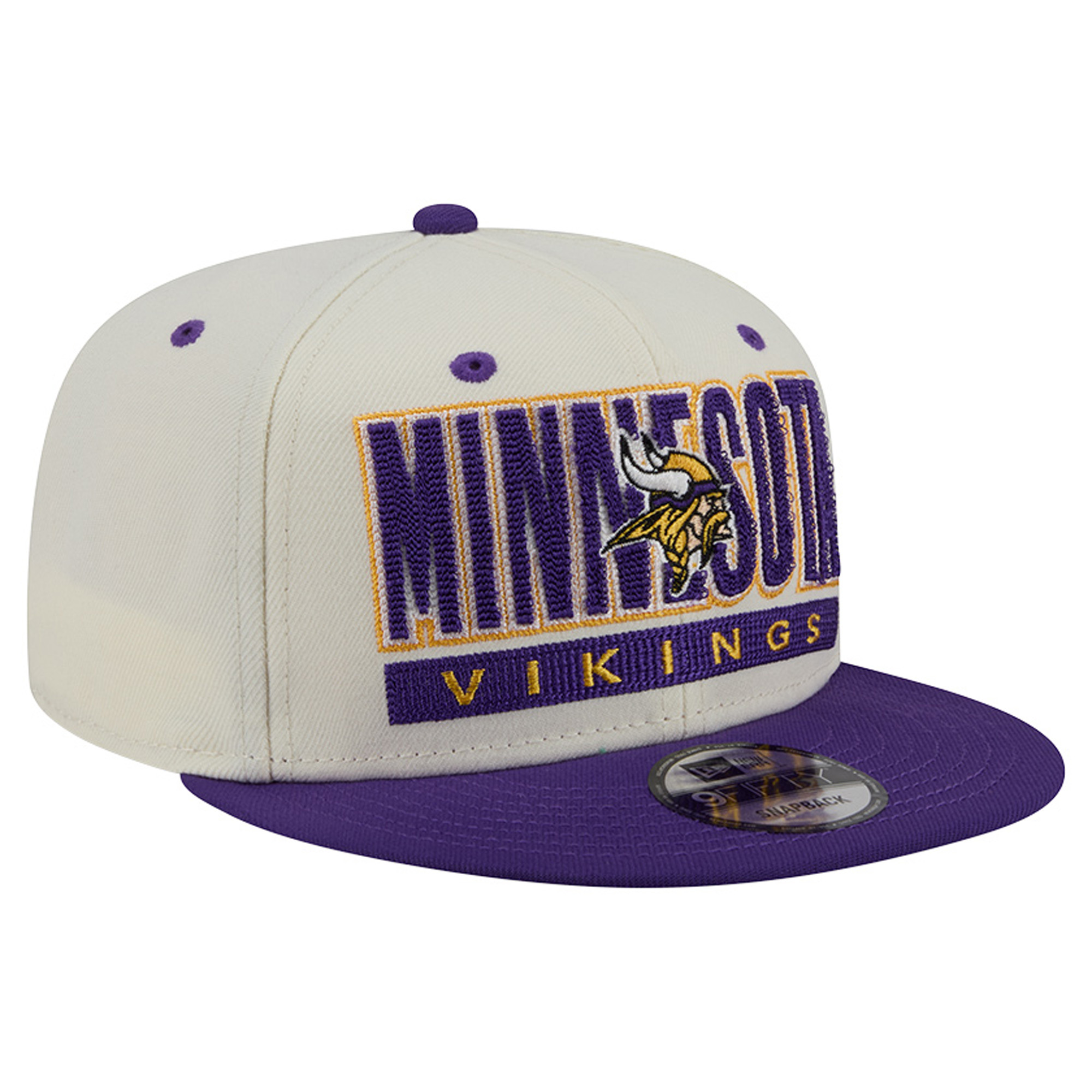 Men's New Era Cream/Purple Minnesota Vikings Classic 9FIFTY Snapback Hat