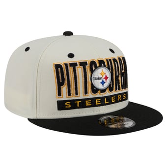 Men's New Era Cream/Black Pittsburgh Steelers Classic 9FIFTY Snapback Hat