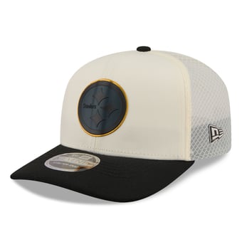 Men's New Era Cream/Black Pittsburgh Steelers Color Pop 9SEVENTY Adjustable Hat