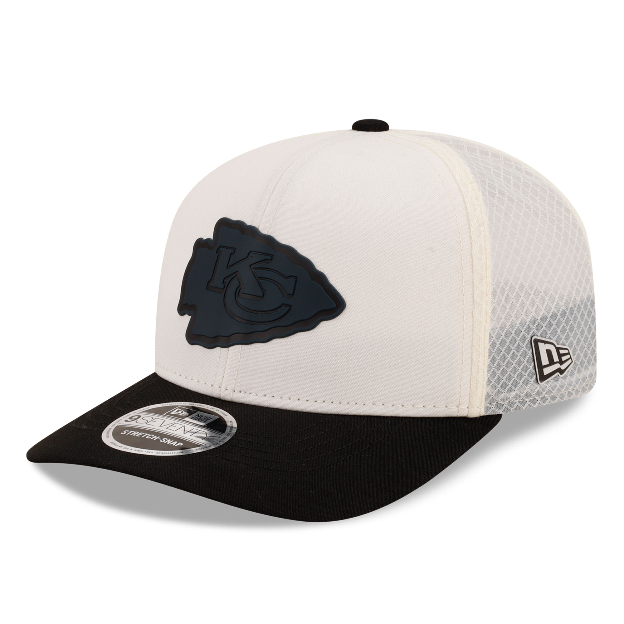 Men's New Era Cream/Black Kansas City Chiefs Color Pop 9SEVENTY Adjustable Hat