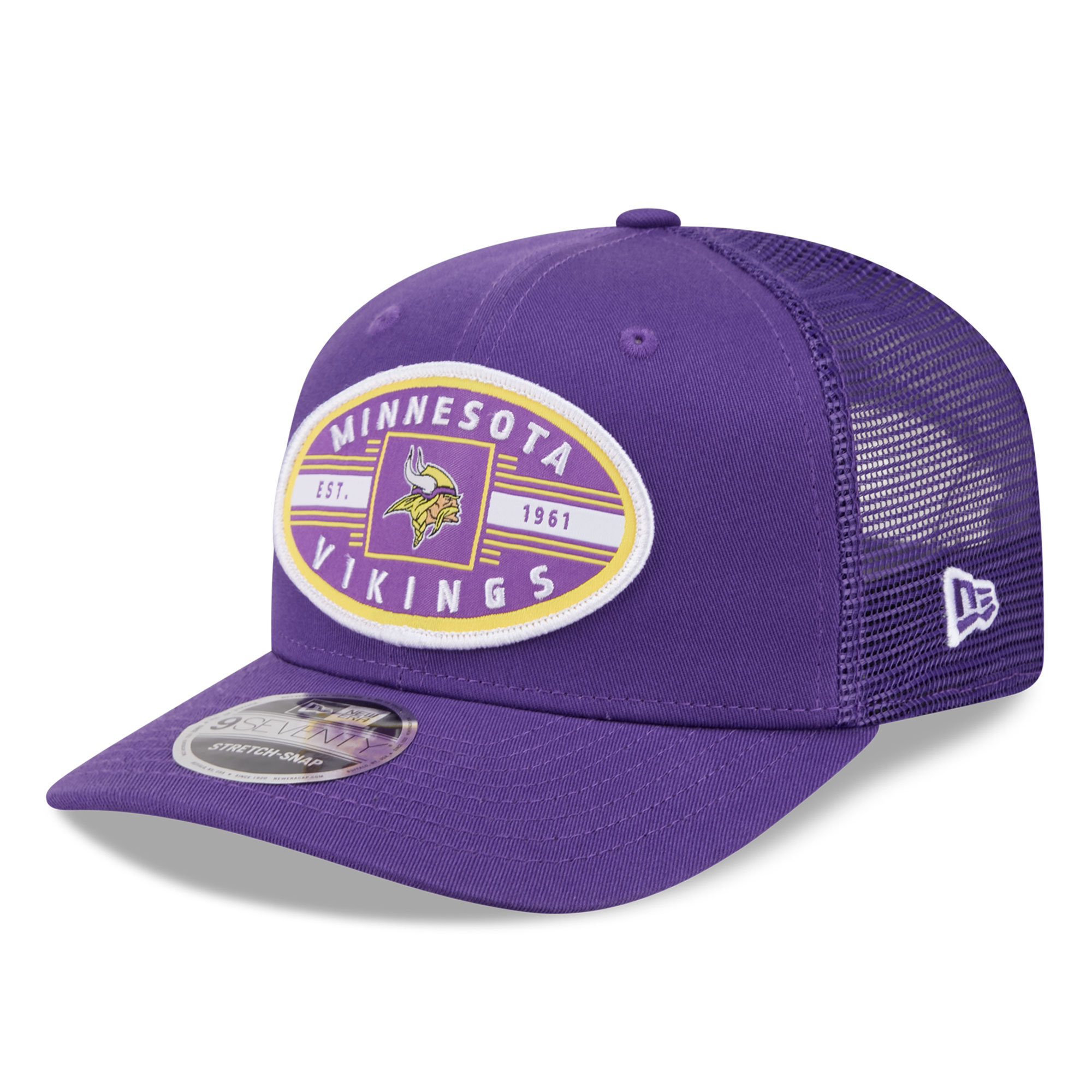 Men's New Era Purple Minnesota Vikings Collegiate 9SEVENTY Trucker Hat