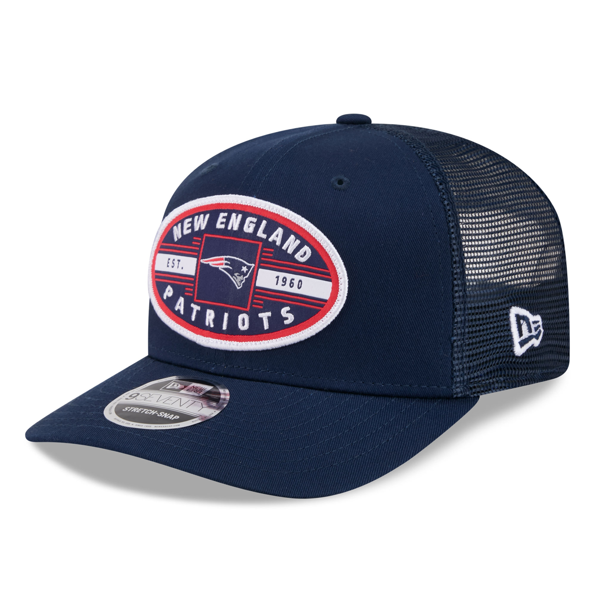 Men's New Era Navy New England Patriots Collegiate 9SEVENTY Trucker Hat