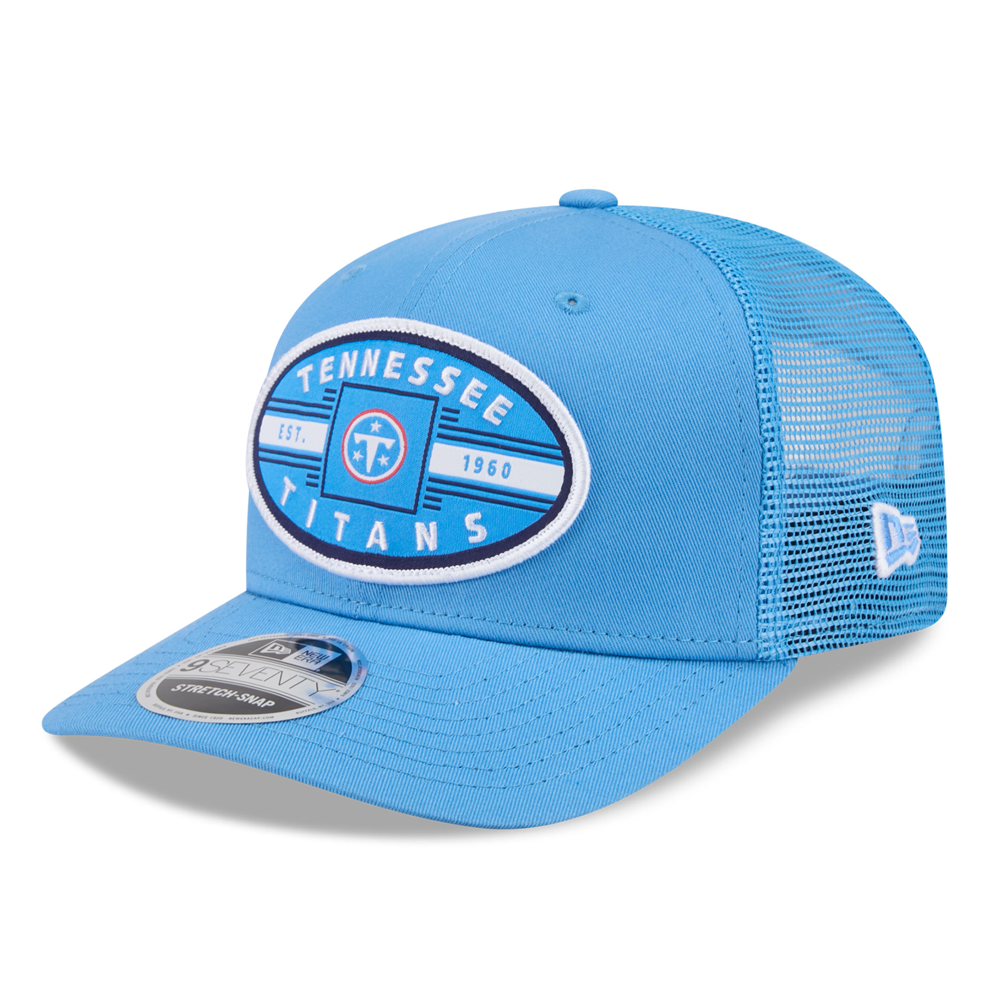 Men's New Era Light Blue Tennessee Titans Collegiate 9SEVENTY Trucker Hat
