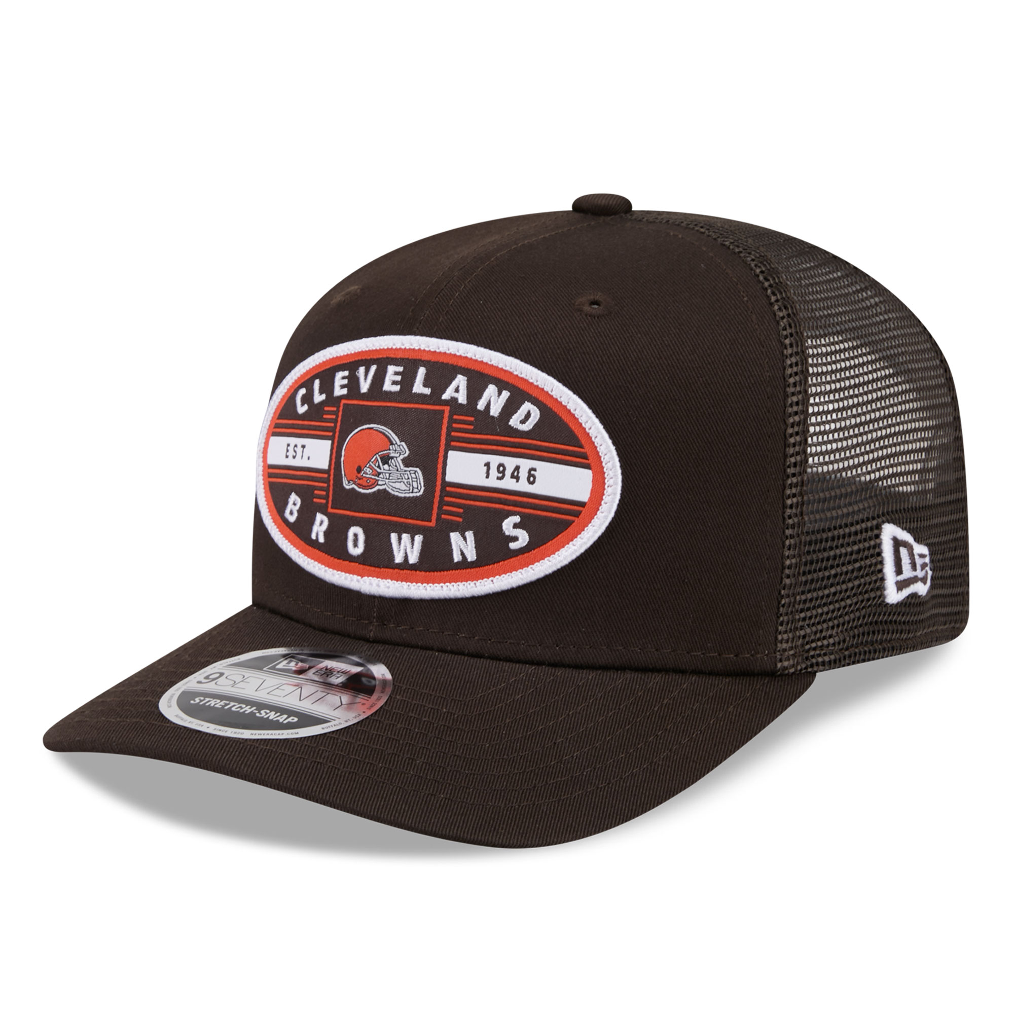 Men's New Era Brown Cleveland Browns Collegiate 9SEVENTY Trucker Hat