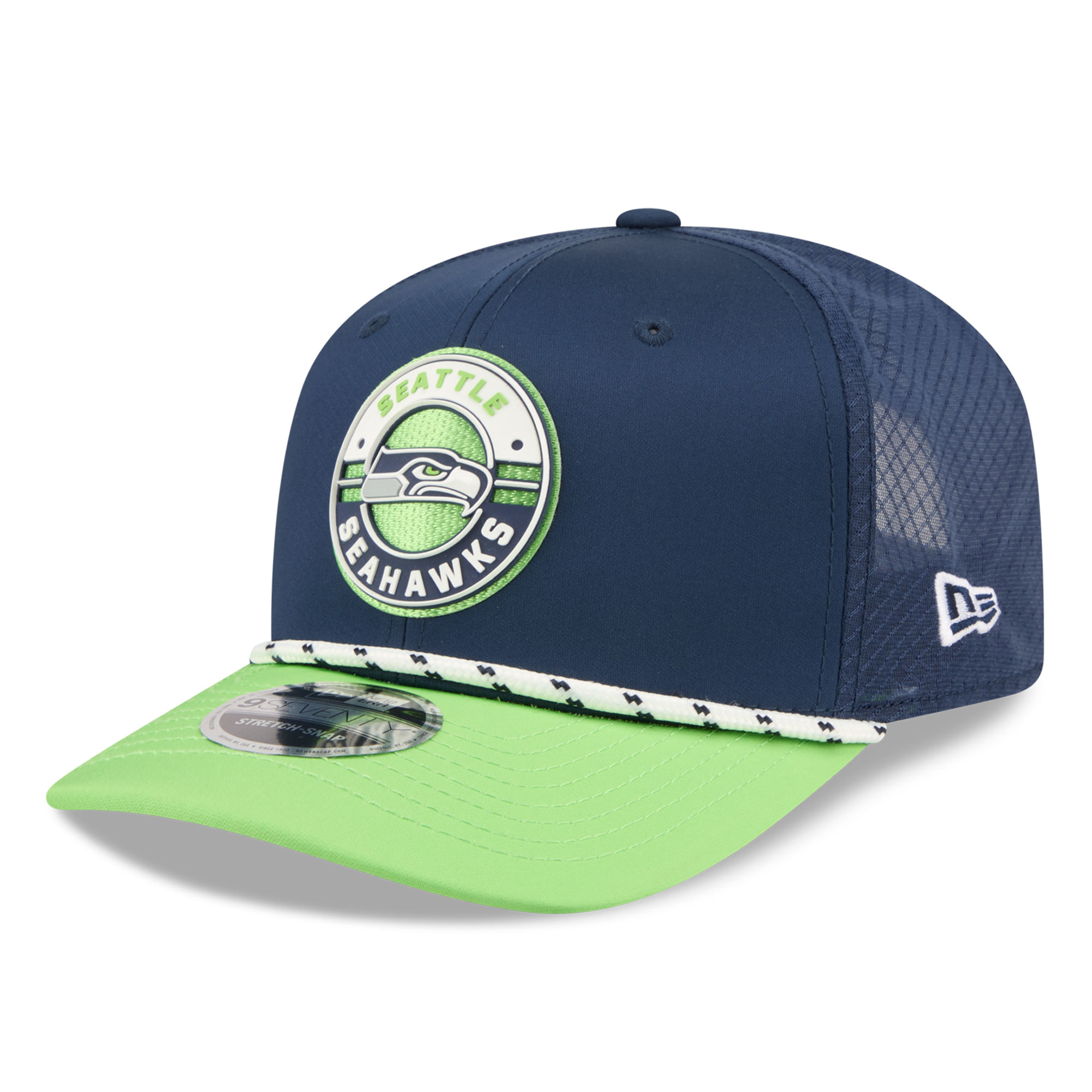 Men's New Era College Navy/Neon Green Seattle Seahawks Game 9SEVENTY Adjustable Hat