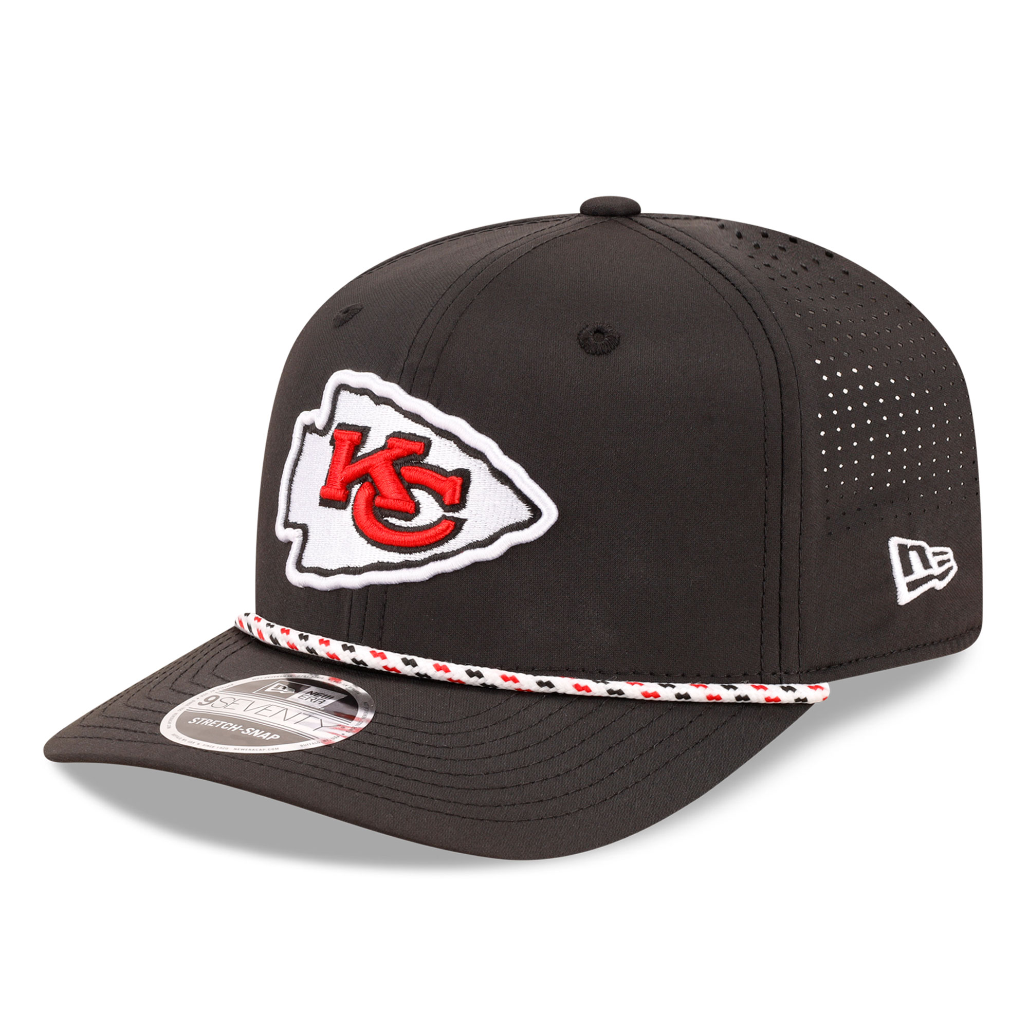 Men's New Era Black Kansas City Chiefs 9SEVENTY Stretch-Snap Hat