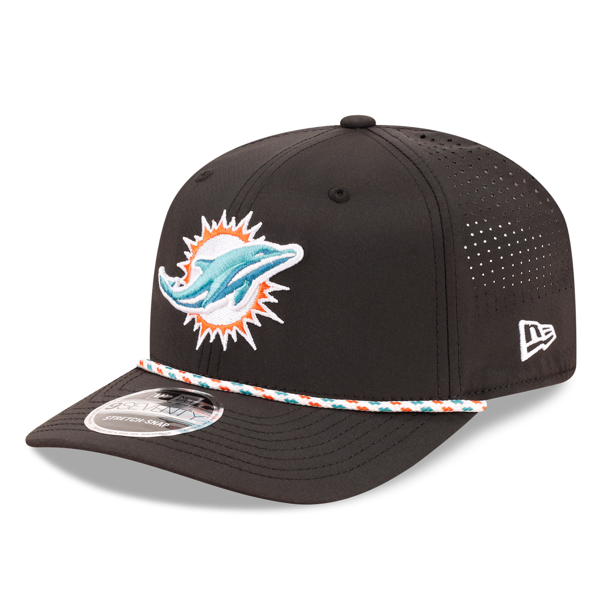 Men's New Era Black Miami Dolphins 9SEVENTY Adjustable Hat