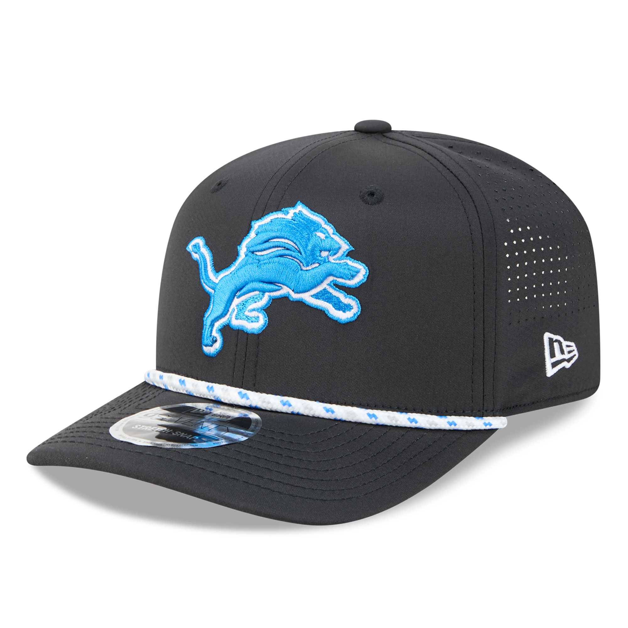Men's New Era Black Detroit Lions 9SEVENTY Adjustable Hat