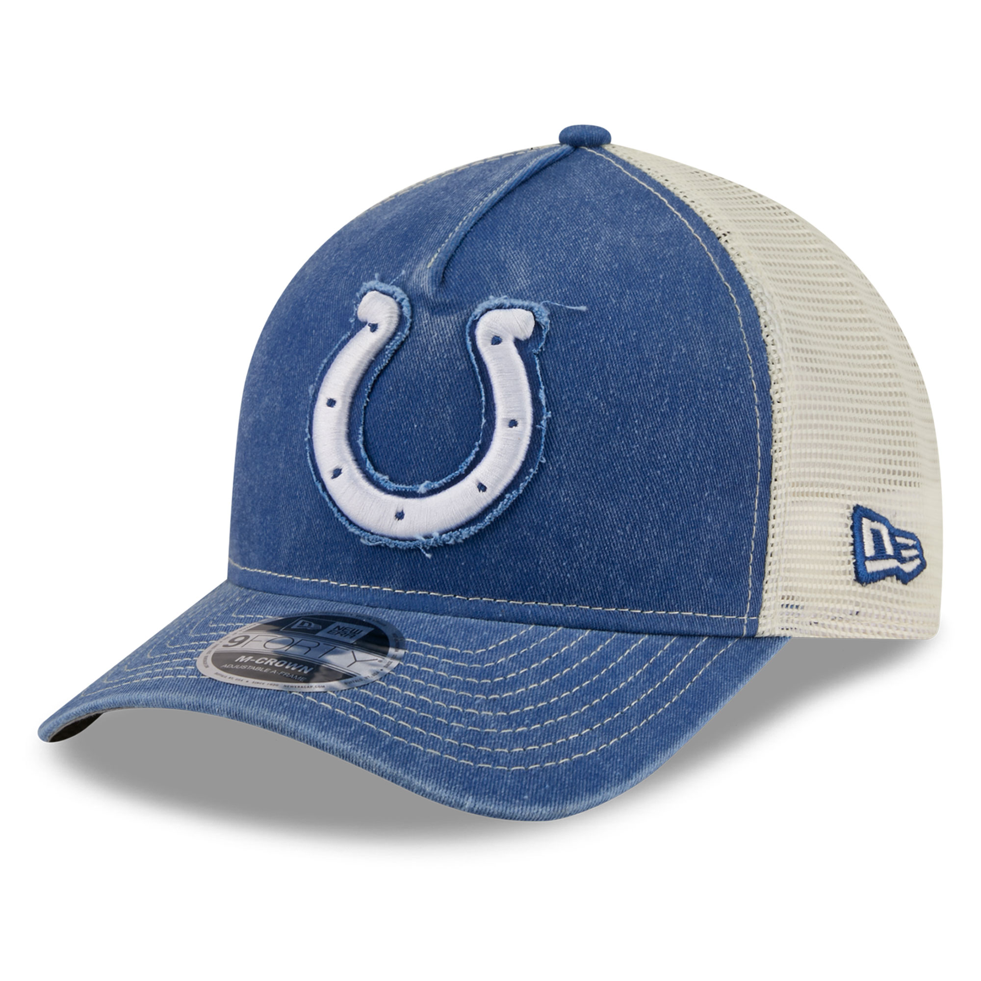 Men's New Era  Royal Indianapolis Colts Fan 9FORTY A-Frame Trucker Adjustable Hat