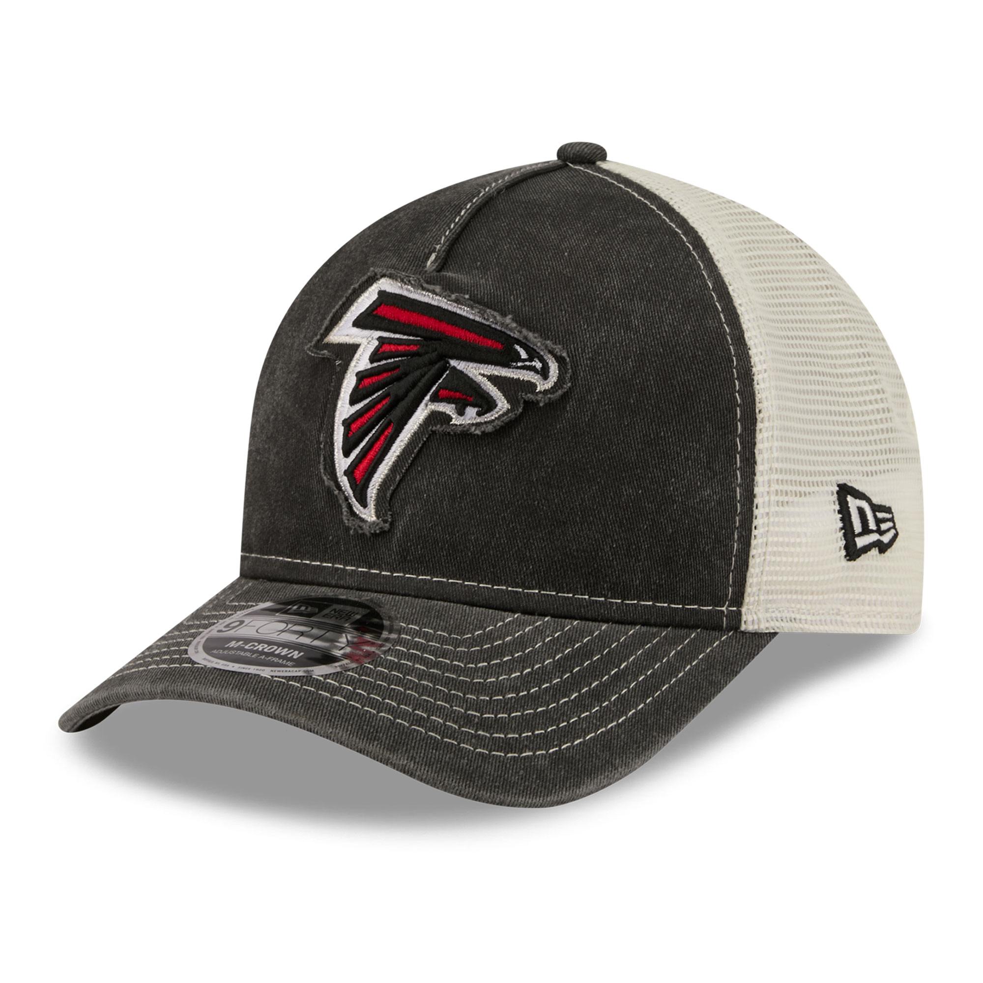 Men's New Era  Black Atlanta Falcons Fan 9FORTY A-Frame Trucker Adjustable Hat