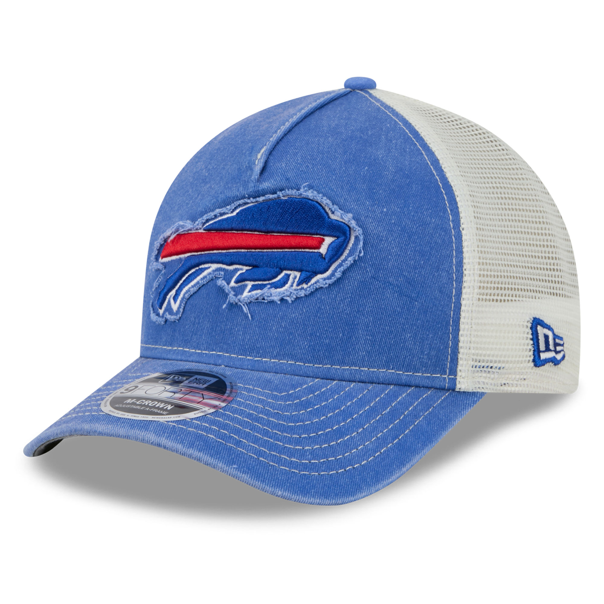 Men's New Era Royal Buffalo Bills Fan 9FORTY A-Frame Trucker Adjustable Hat