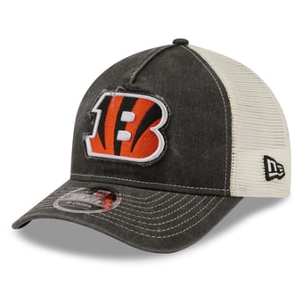 Men's New Era  Black Cincinnati Bengals Fan 9FORTY A-Frame Trucker Adjustable Hat