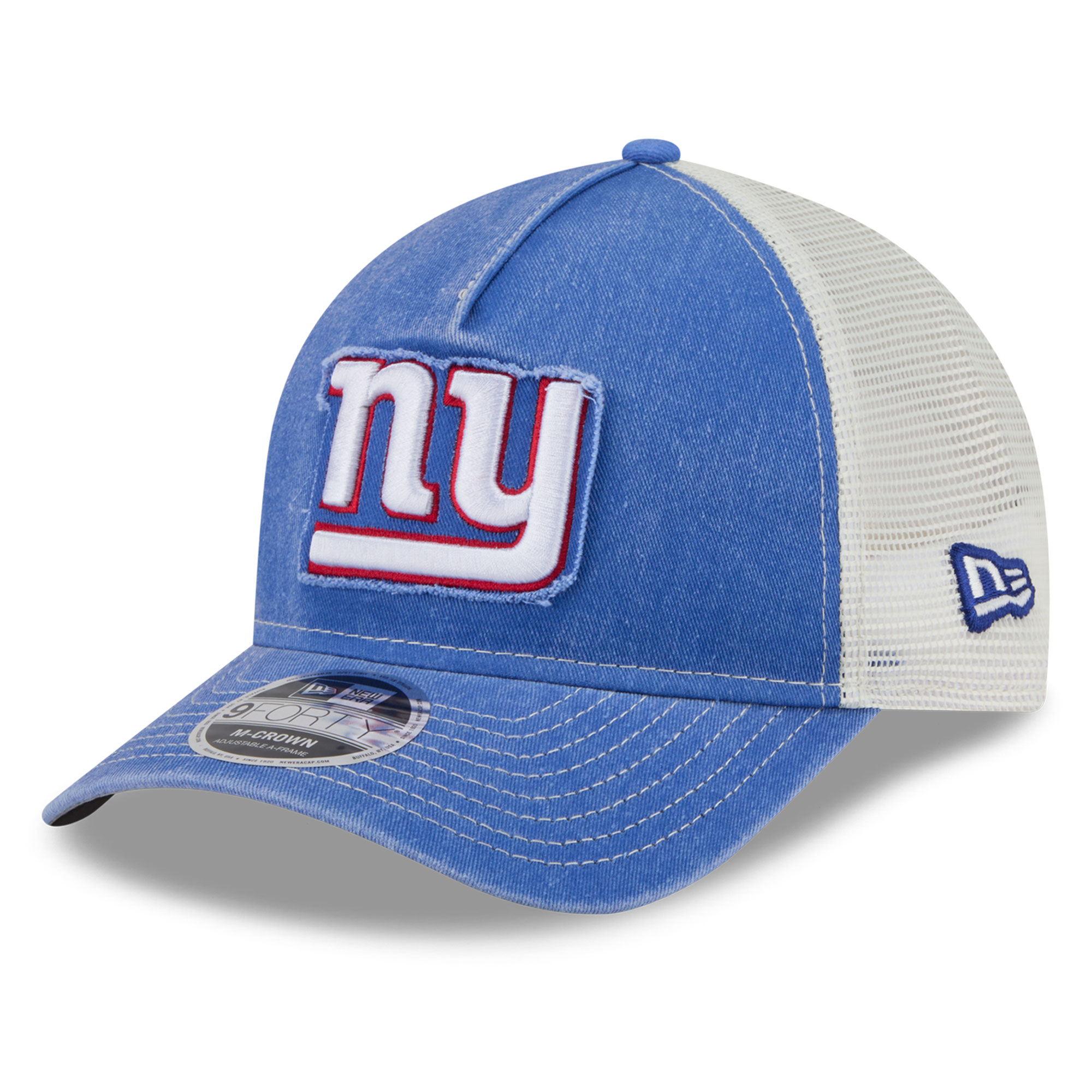 Men's New Era Royal New York Giants Fan 9FORTY A-Frame Trucker Adjustable Hat