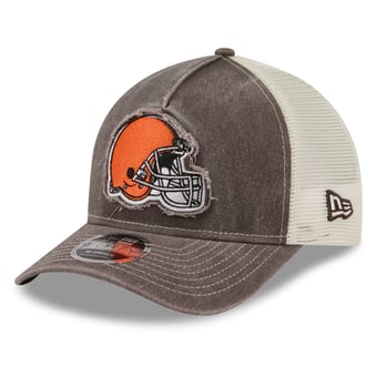 Men's New Era  Brown Cleveland Browns Fan 9FORTY A-Frame Trucker Adjustable Hat