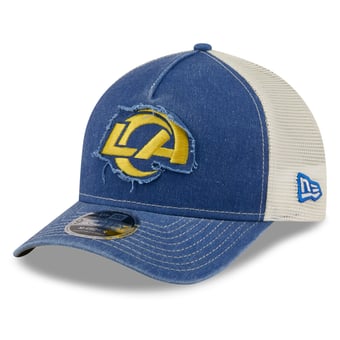 Men's New Era  Royal Los Angeles Rams Fan 9FORTY A-Frame Trucker Adjustable Hat