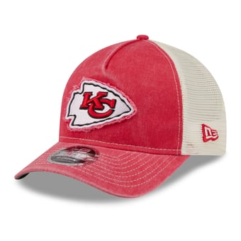 Men's New Era  Red Kansas City Chiefs Fan 9FORTY A-Frame Trucker Adjustable Hat