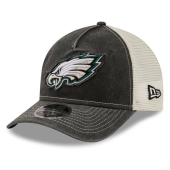 Men's New Era  Black Philadelphia Eagles Fan 9FORTY A-Frame Trucker Adjustable Hat