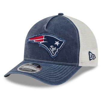Men's New Era  Navy New England Patriots Fan 9FORTY A-Frame Trucker Adjustable Hat