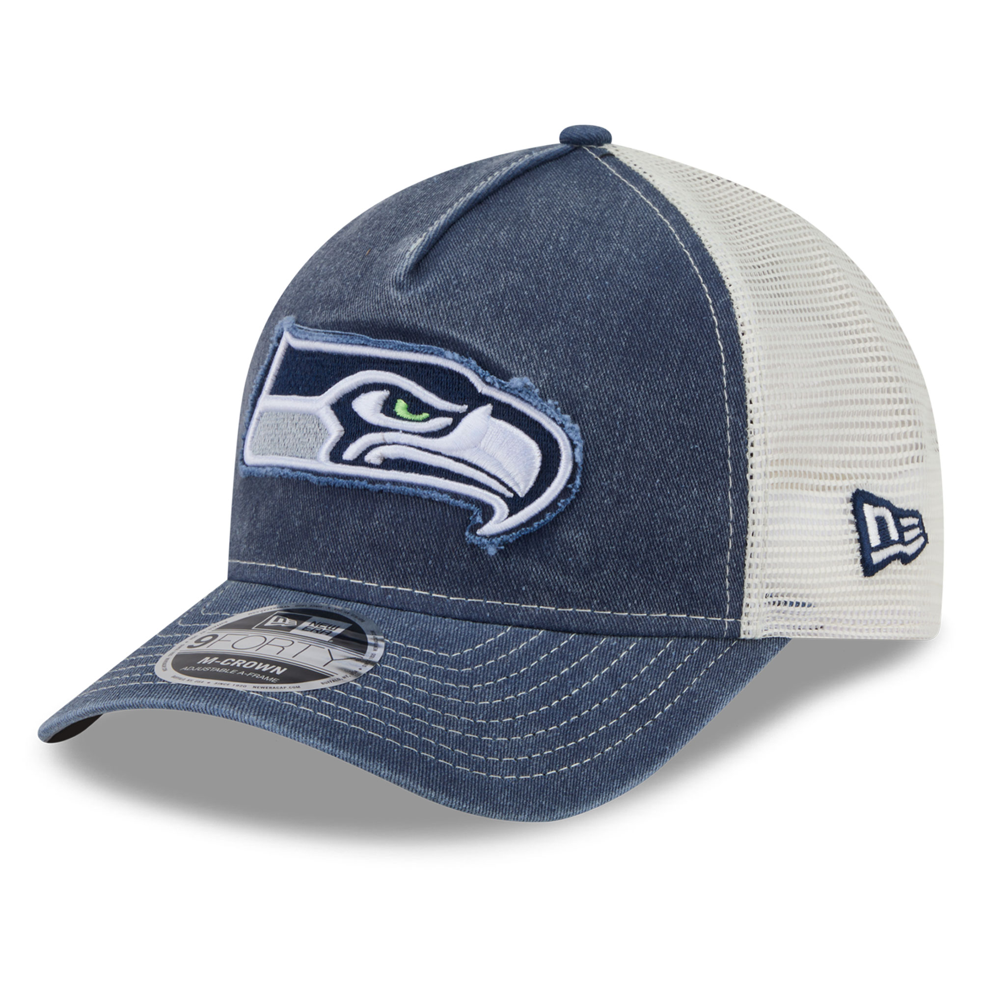 Men's New Era  College Navy Seattle Seahawks Fan 9FORTY A-Frame Trucker Adjustable Hat