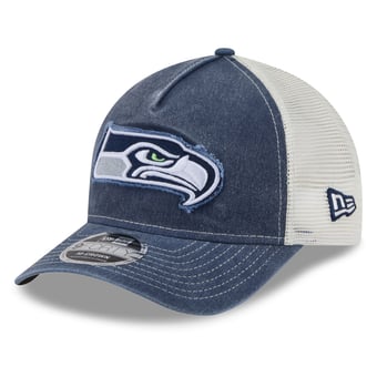 Men's New Era  College Navy Seattle Seahawks Fan 9FORTY A-Frame Trucker Adjustable Hat