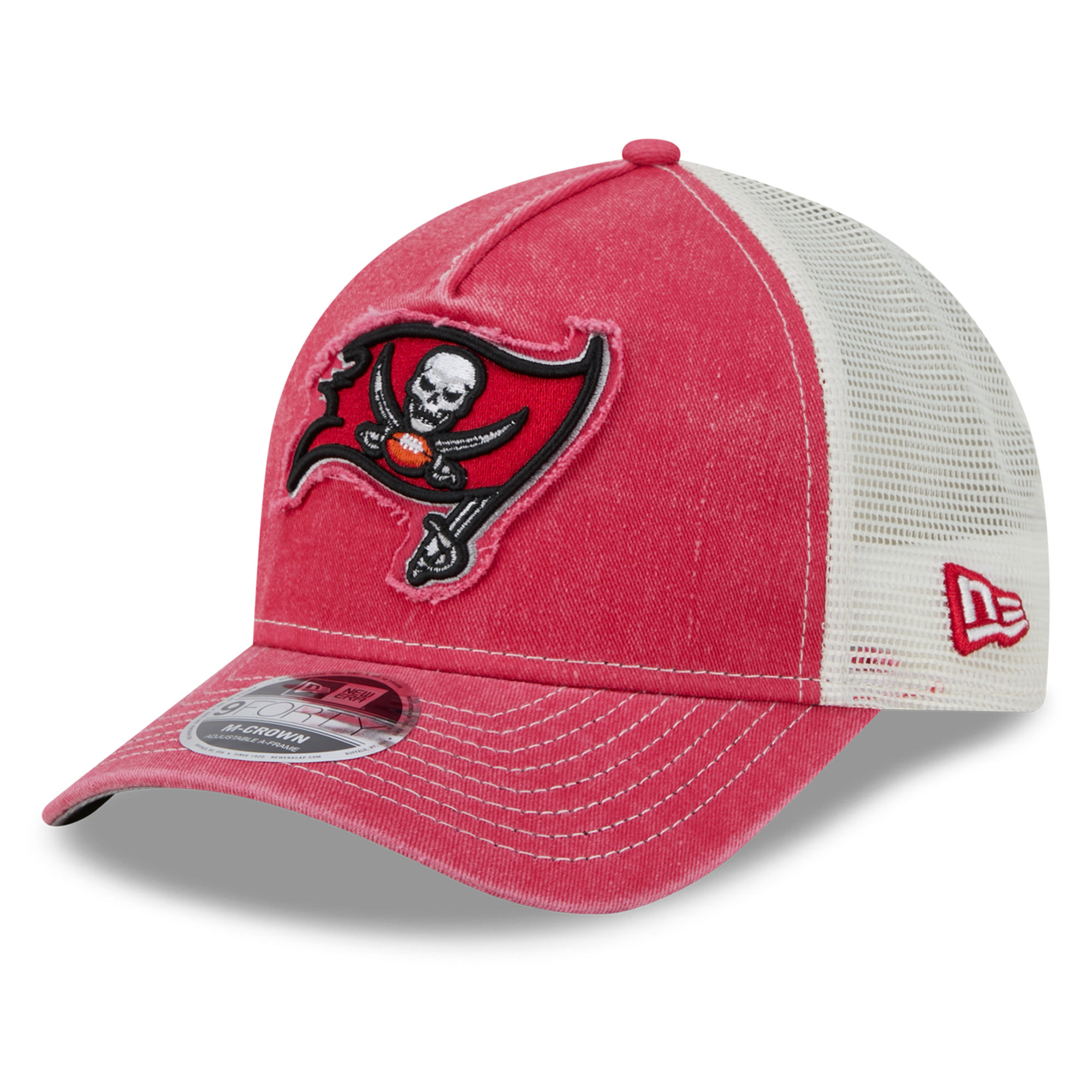 Men's New Era  Red Tampa Bay Buccaneers Fan 9FORTY A-Frame Trucker Adjustable Hat