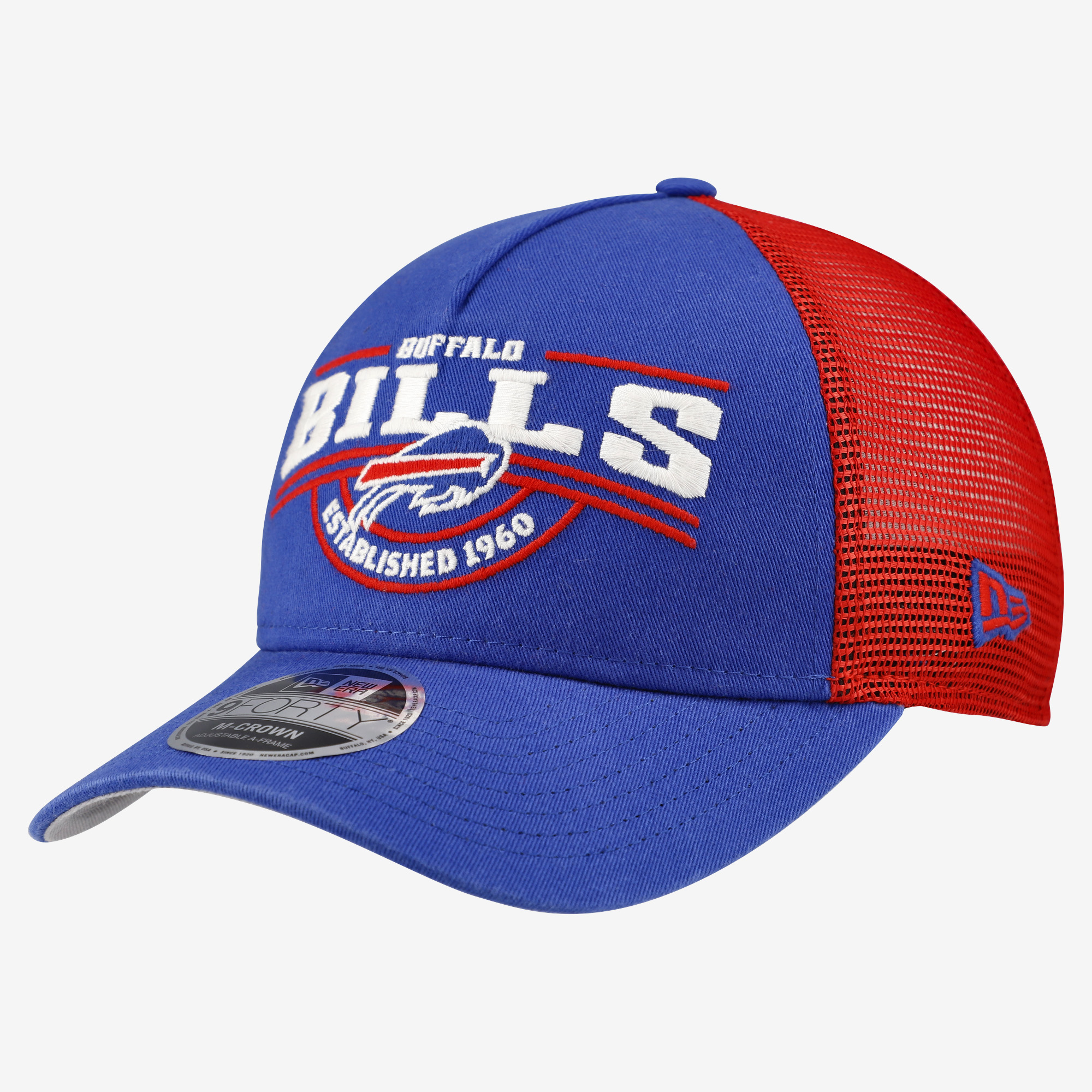 Men's New Era Blue Buffalo Bills 9FORTY A-Frame Adjustable Hat