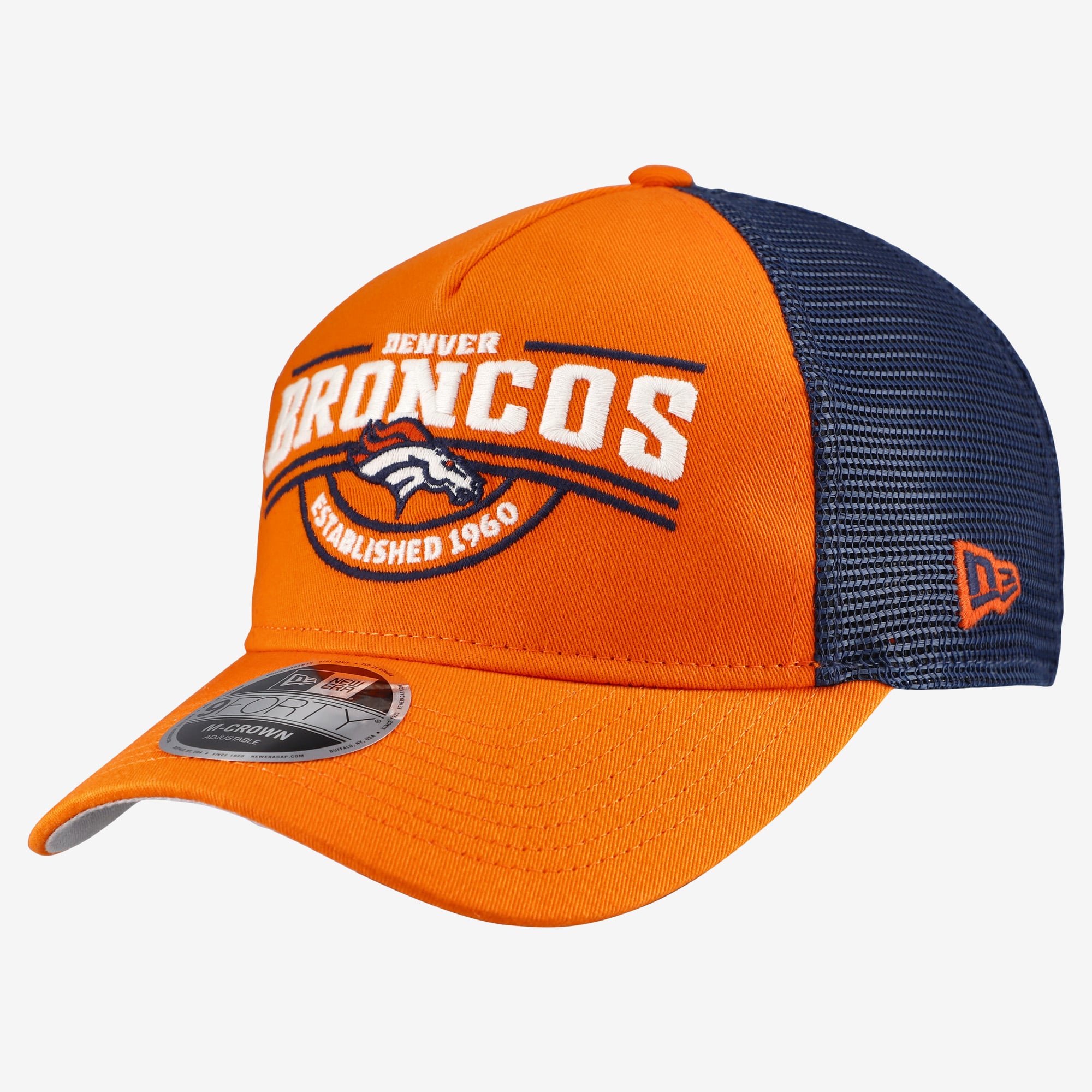 Men's New Era Orange Denver Broncos A-Frame 9FORTY Adjustable Hat
