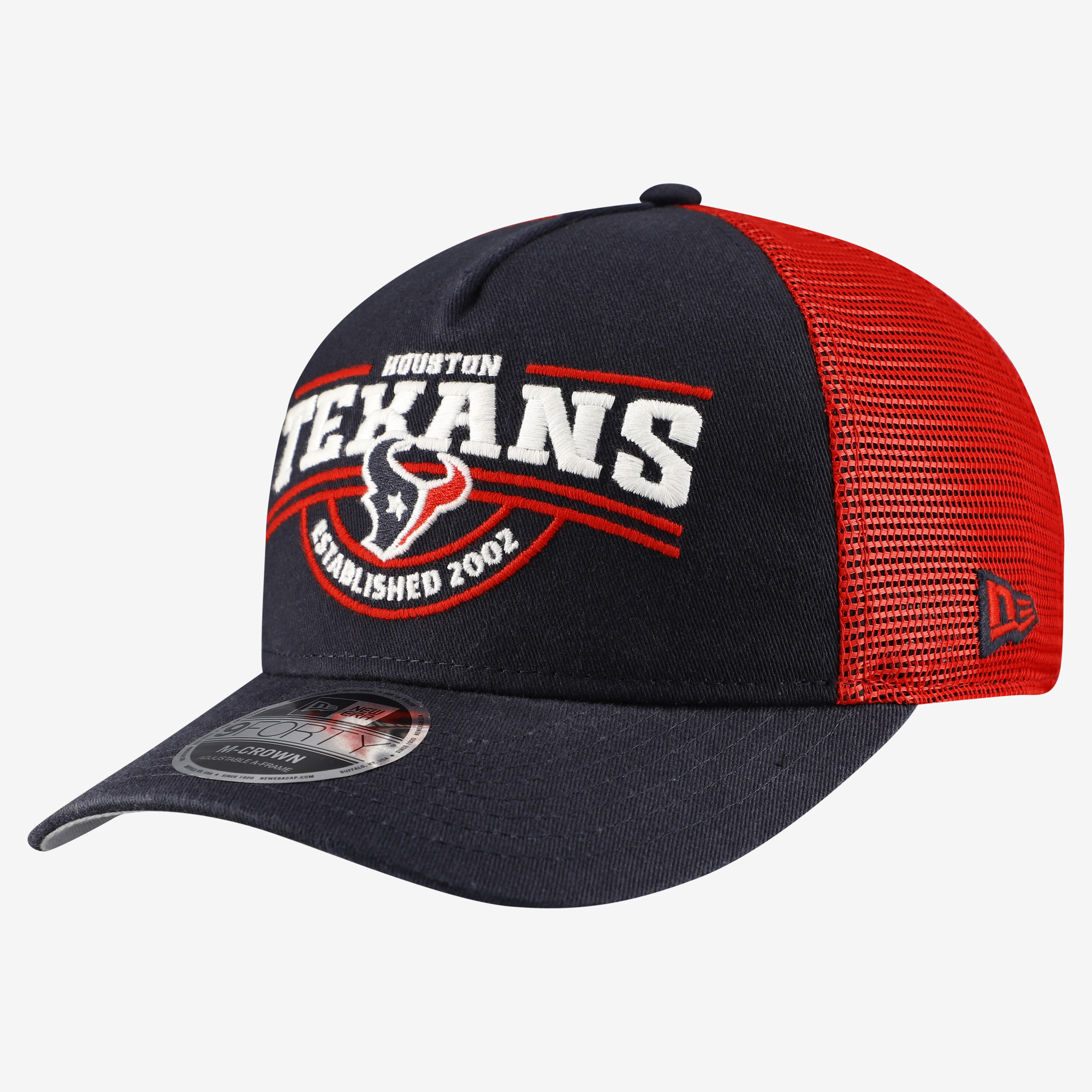 Men's New Era Navy Houston Texans 9FORTY A-Frame Adjustable Hat