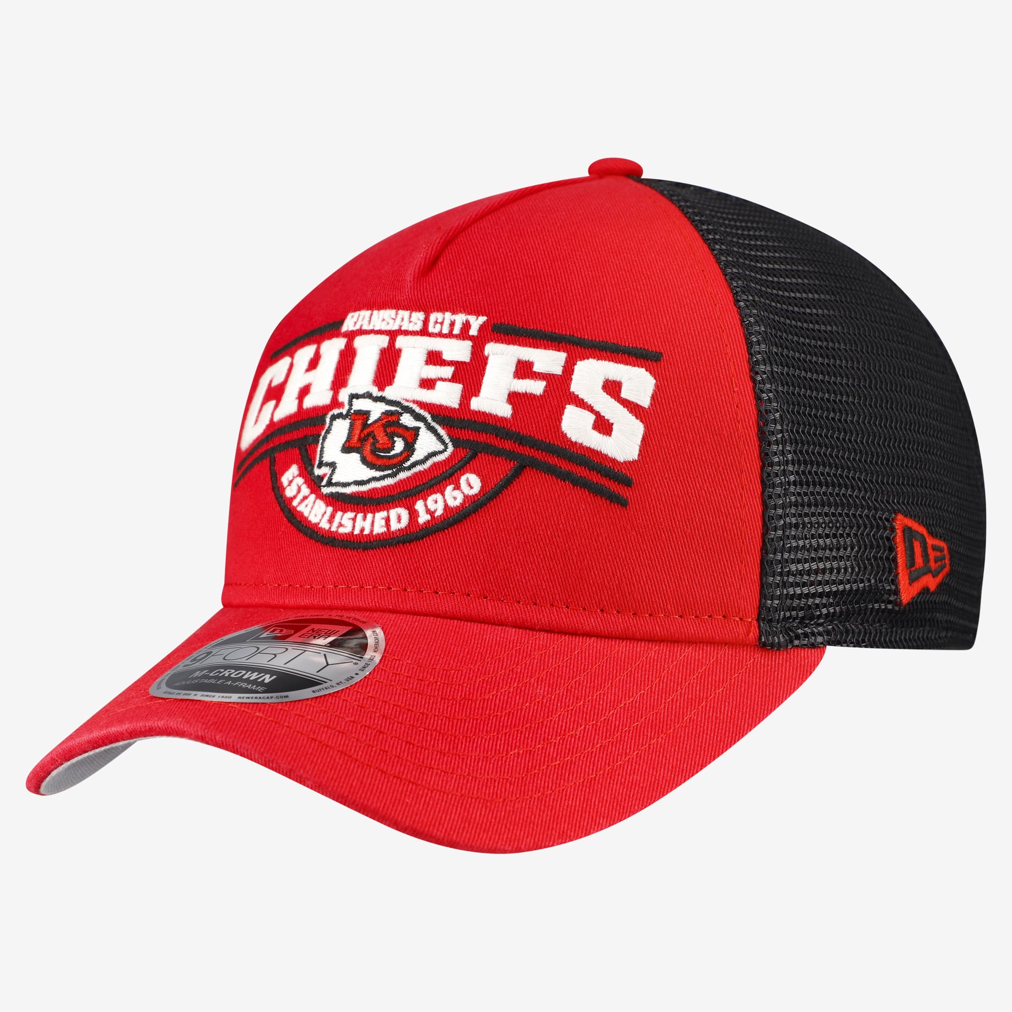 Men's New Era Red Kansas City Chiefs A-Frame 9FORTY Adjustable Hat