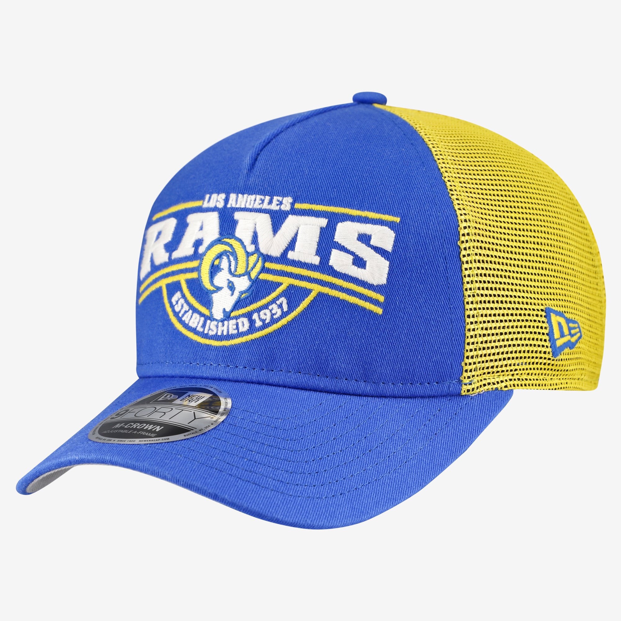 Men's New Era Royal Los Angeles Rams A-Frame 9FORTY Adjustable Hat