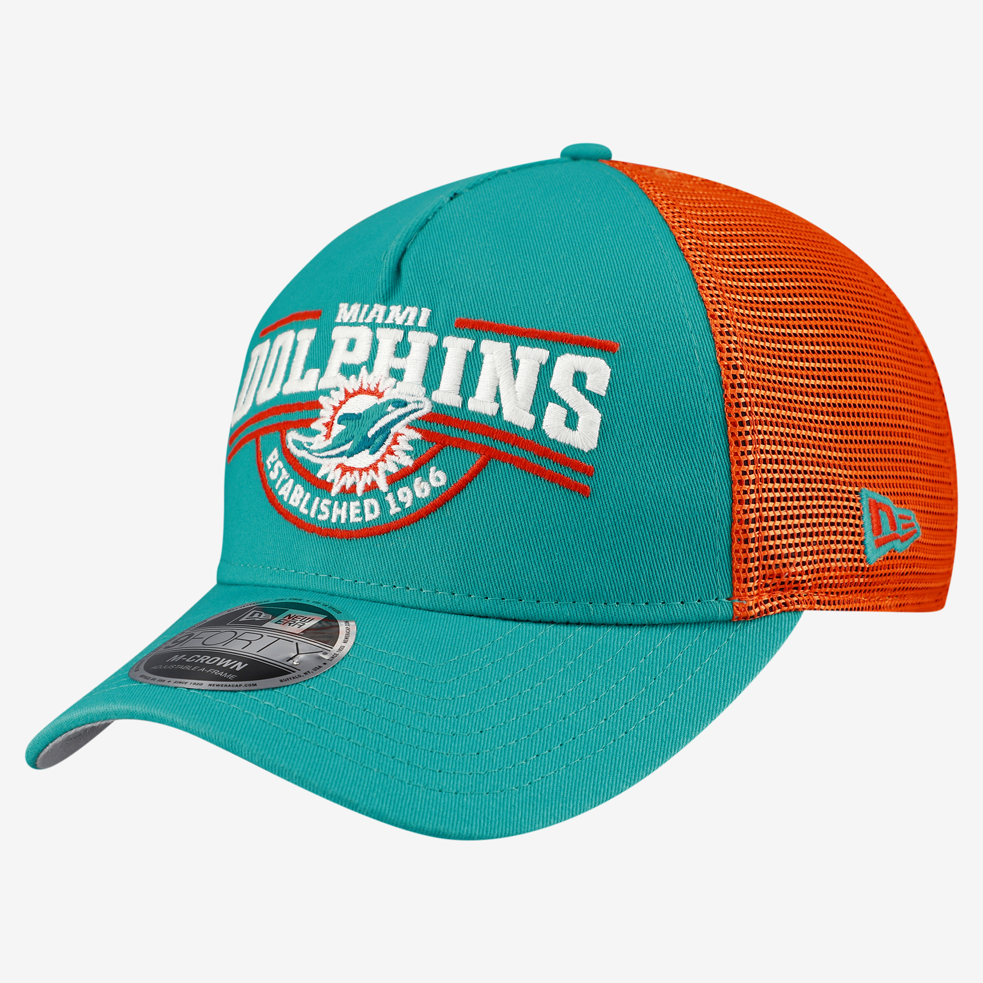 Men's New Era Aqua Miami Dolphins 9FORTY A-Frame Adjustable Hat