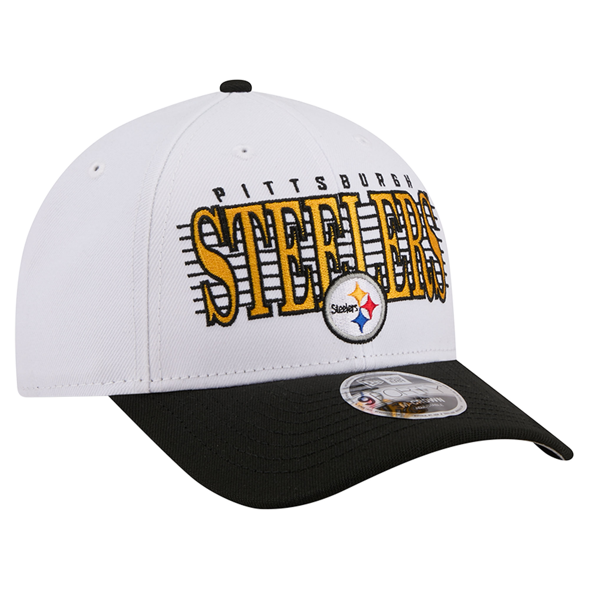 Men's New Era White/Black Pittsburgh Steelers Loyal 9FORTY M-Crown Adjustable Hat