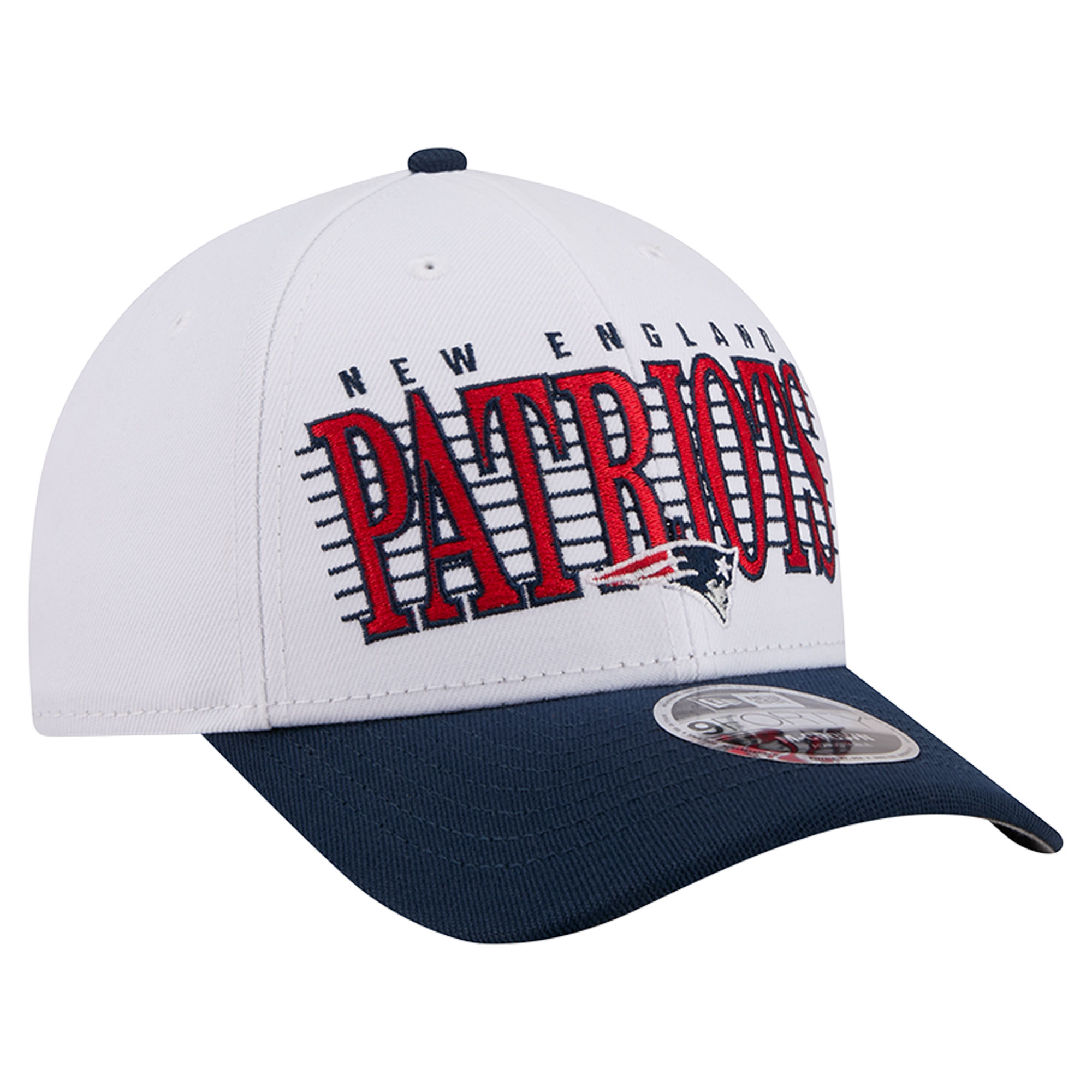 Men's New Era White/Navy New England Patriots Loyal 9FORTY M-Crown Adjustable Hat