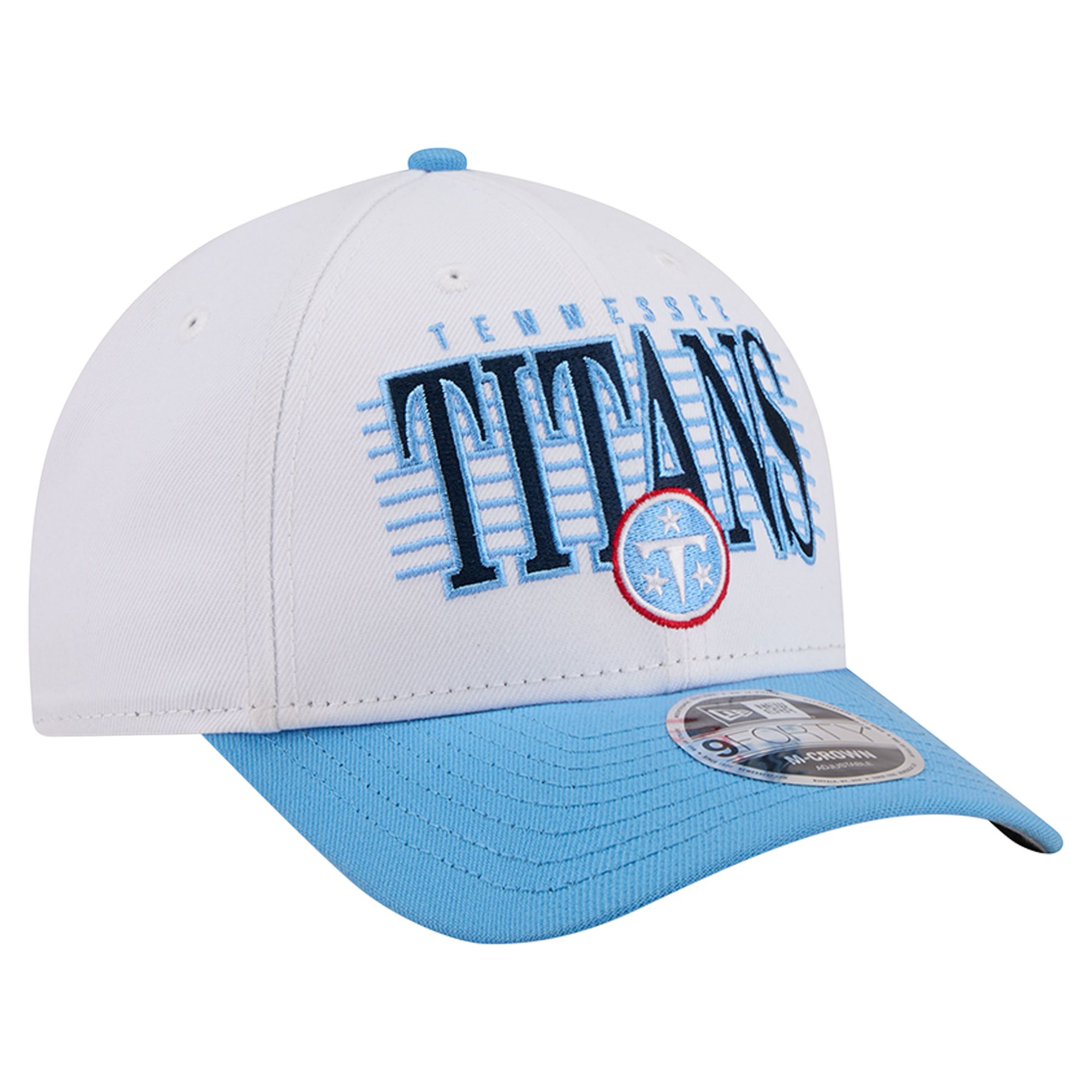 Men's New Era White/Light Blue Tennessee Titans Loyal 9FORTY M-Crown Adjustable Hat