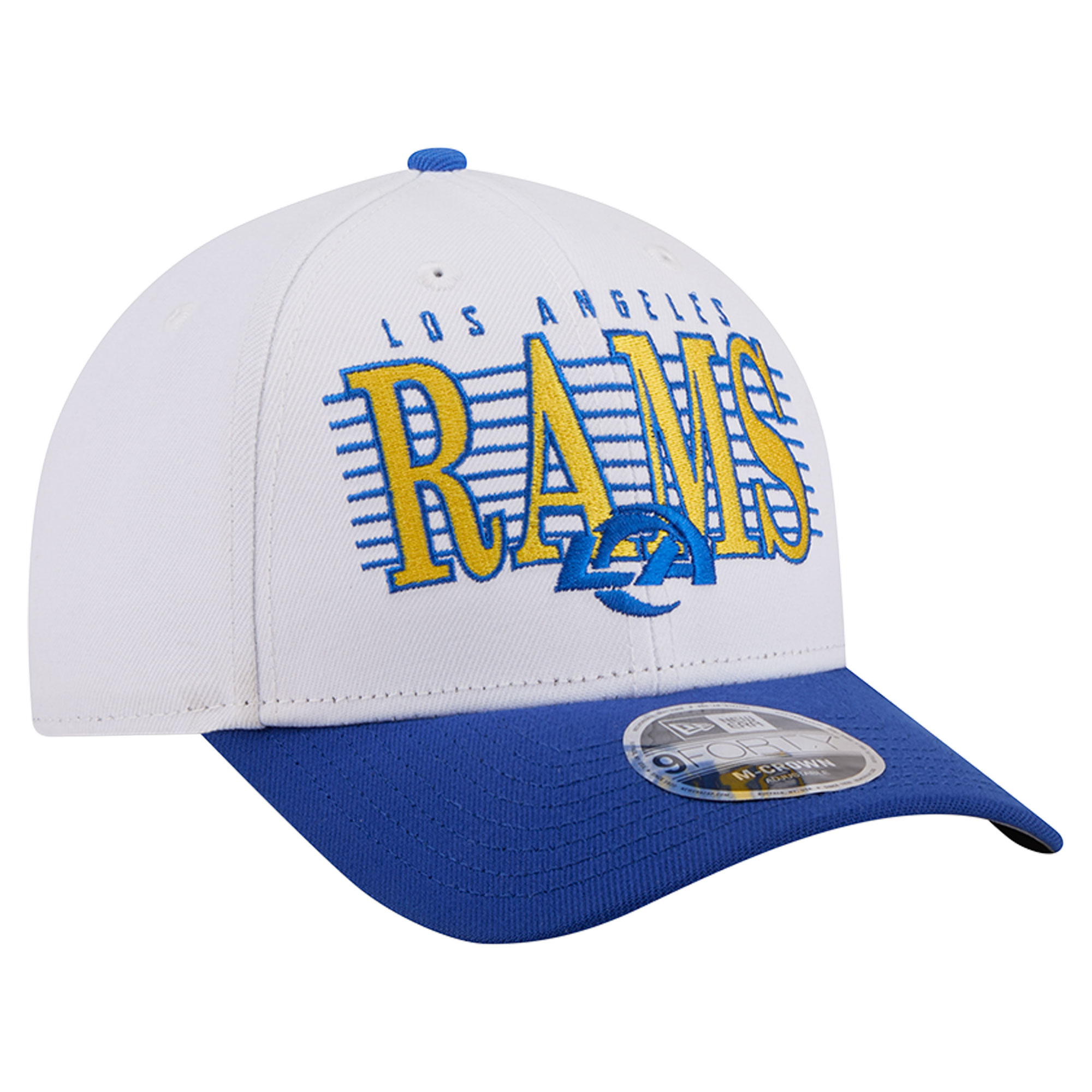 Men's New Era White/Royal Los Angeles Rams Loyal 9FORTY M-Crown Adjustable Hat