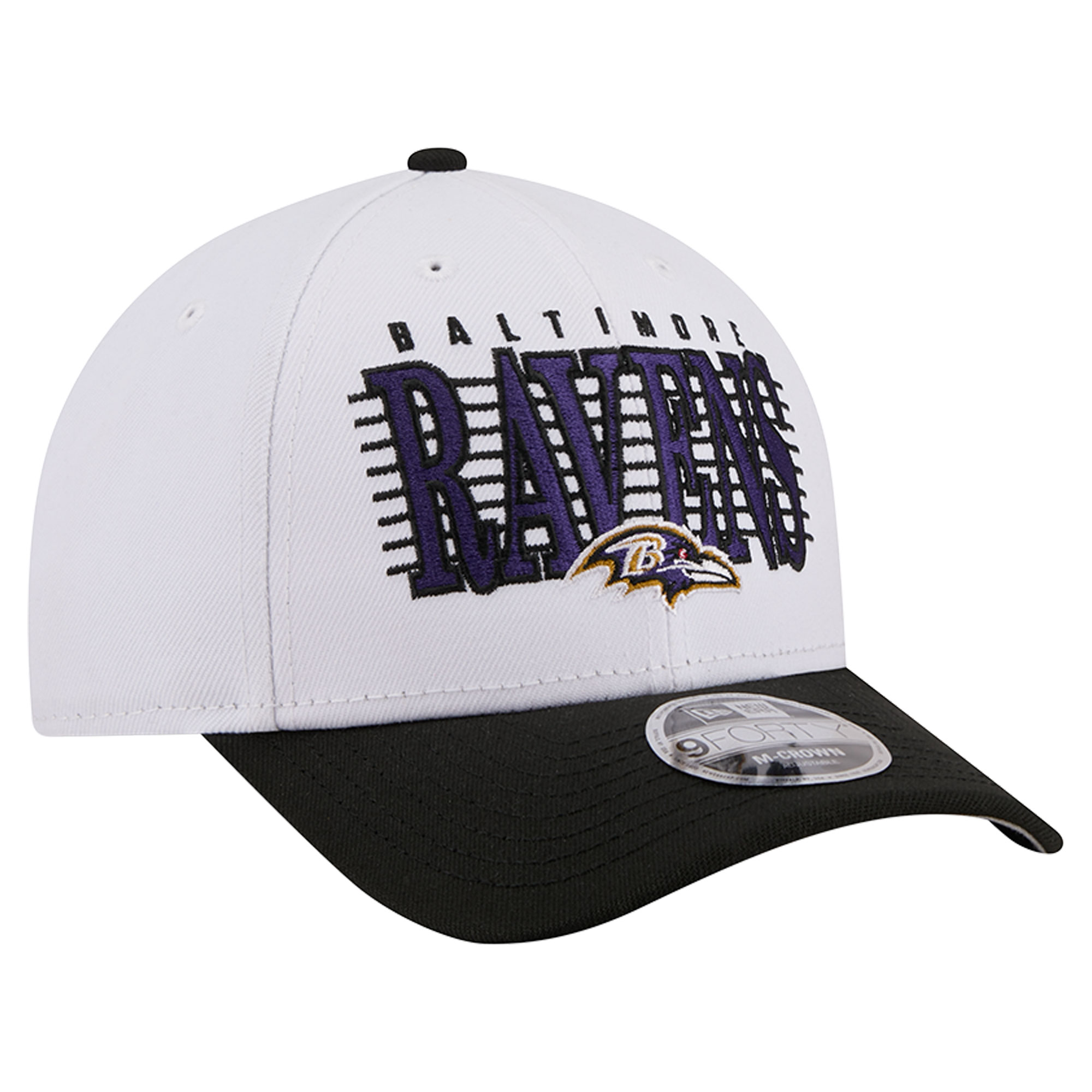 Men's New Era White/Black Baltimore Ravens Loyal 9FORTY M-Crown Adjustable Hat