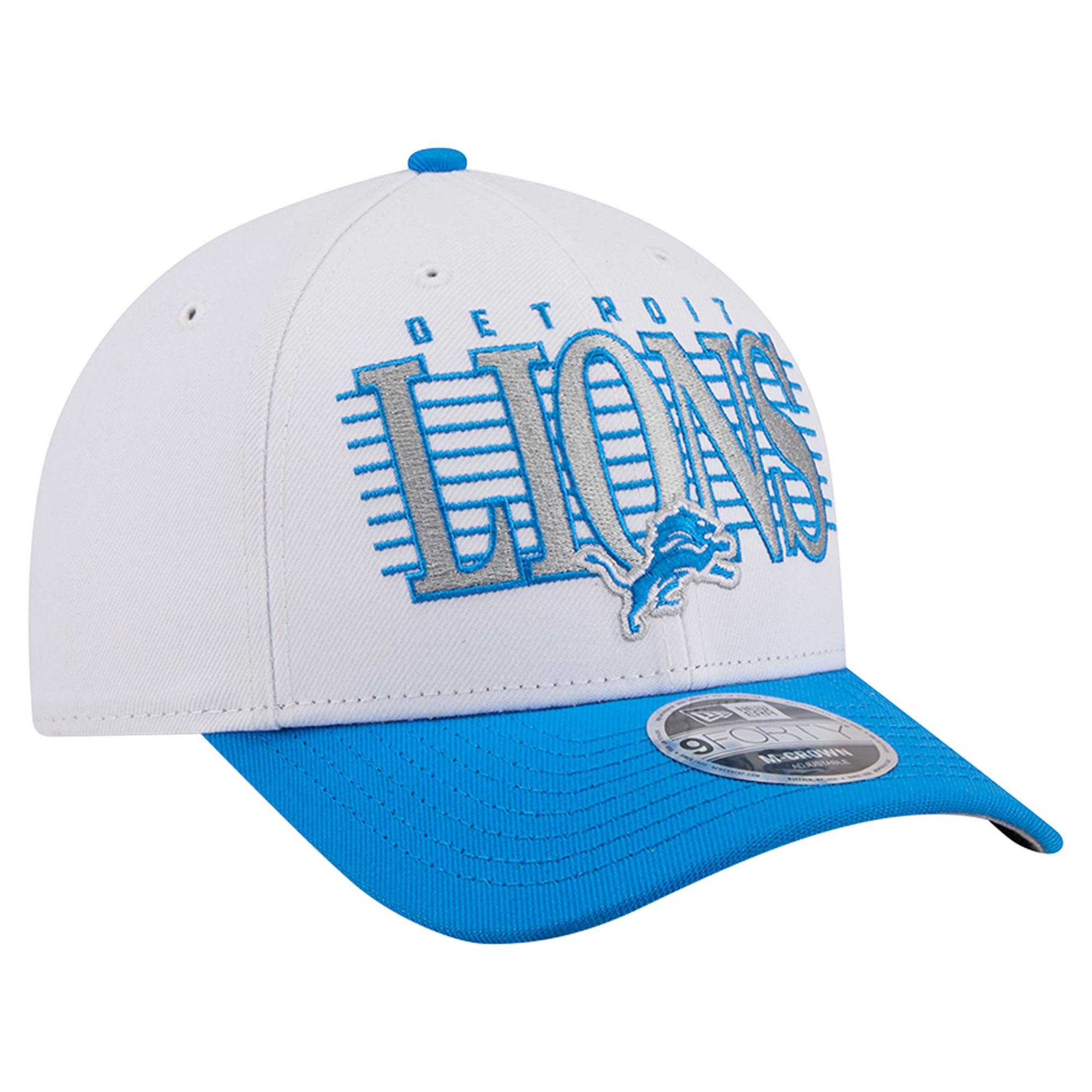Men's New Era White/Blue Detroit Lions Loyal 9FORTY M-Crown Adjustable Hat