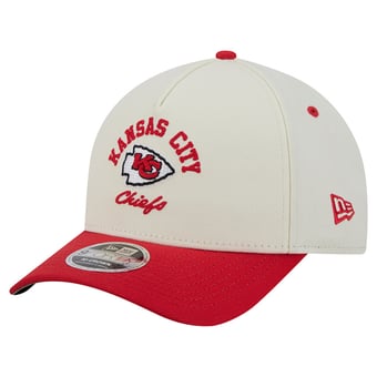 Men's New Era Cream/Red Kansas City Chiefs Arch 9FORTY A-Frame M-Crown Adjustable Hat