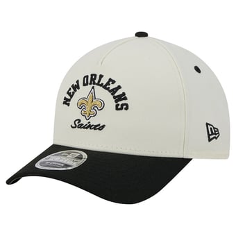 Men's New Era Cream/Black New Orleans Saints Arch 9FORTY A-Frame M-Crown Adjustable Hat