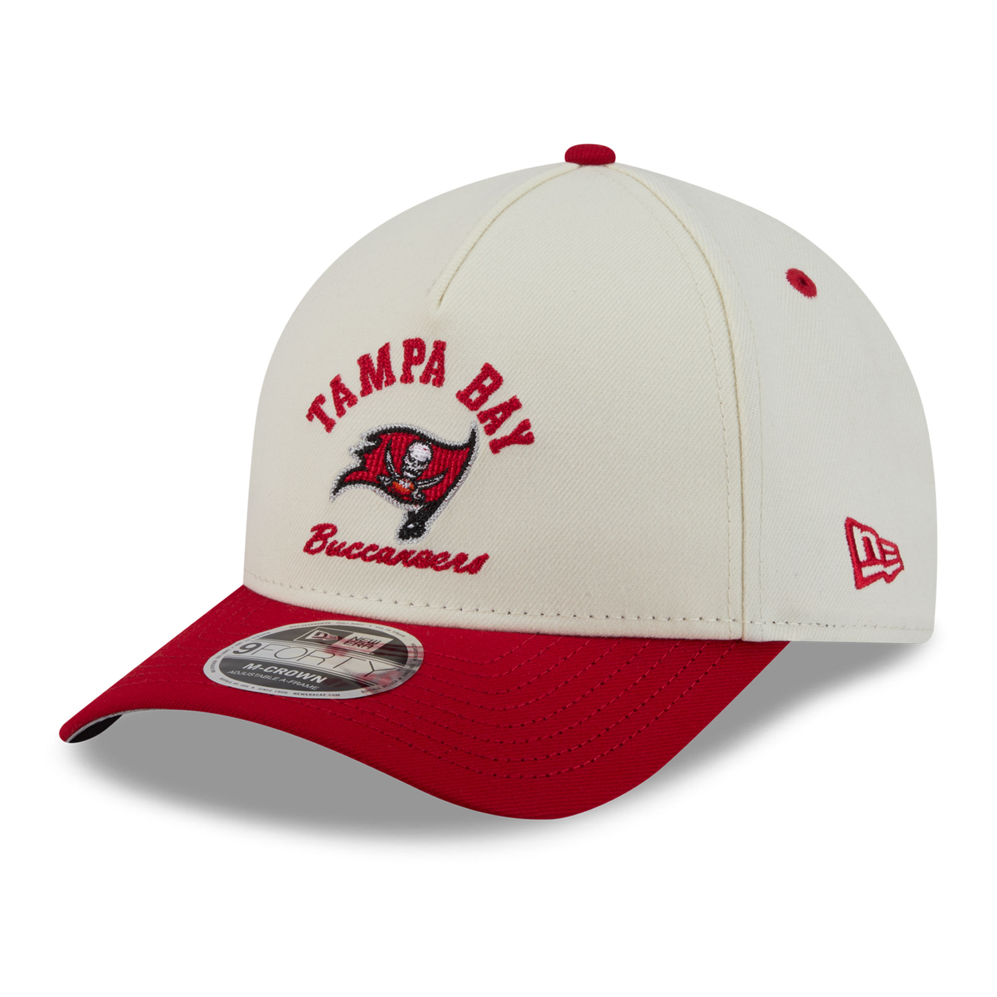 Men's New Era Cream/Red Tampa Bay Buccaneers Arch 9FORTY A-Frame M-Crown Adjustable Hat