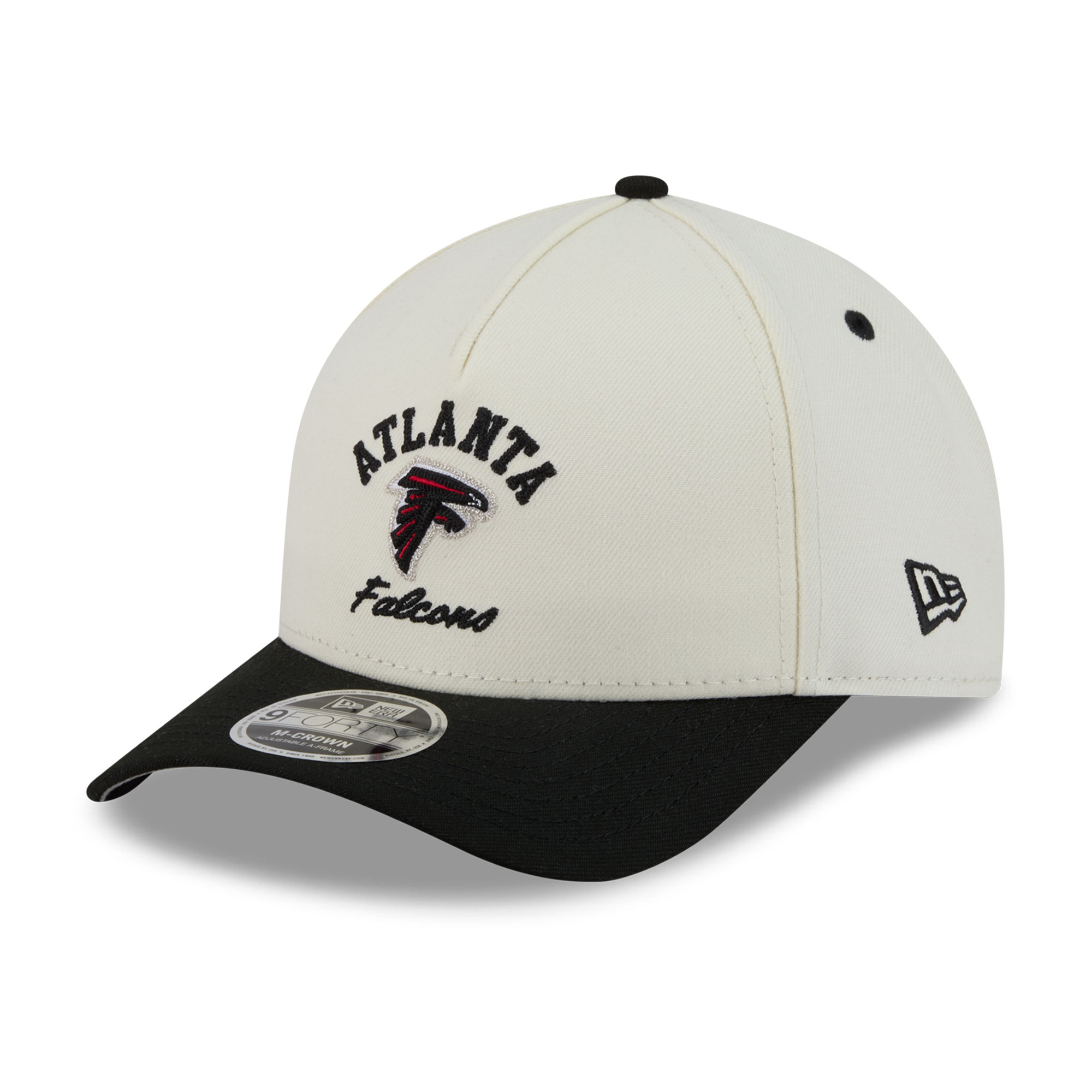 Men's New Era Cream/Black Atlanta Falcons Arch 9FORTY A-Frame M-Crown Adjustable Hat