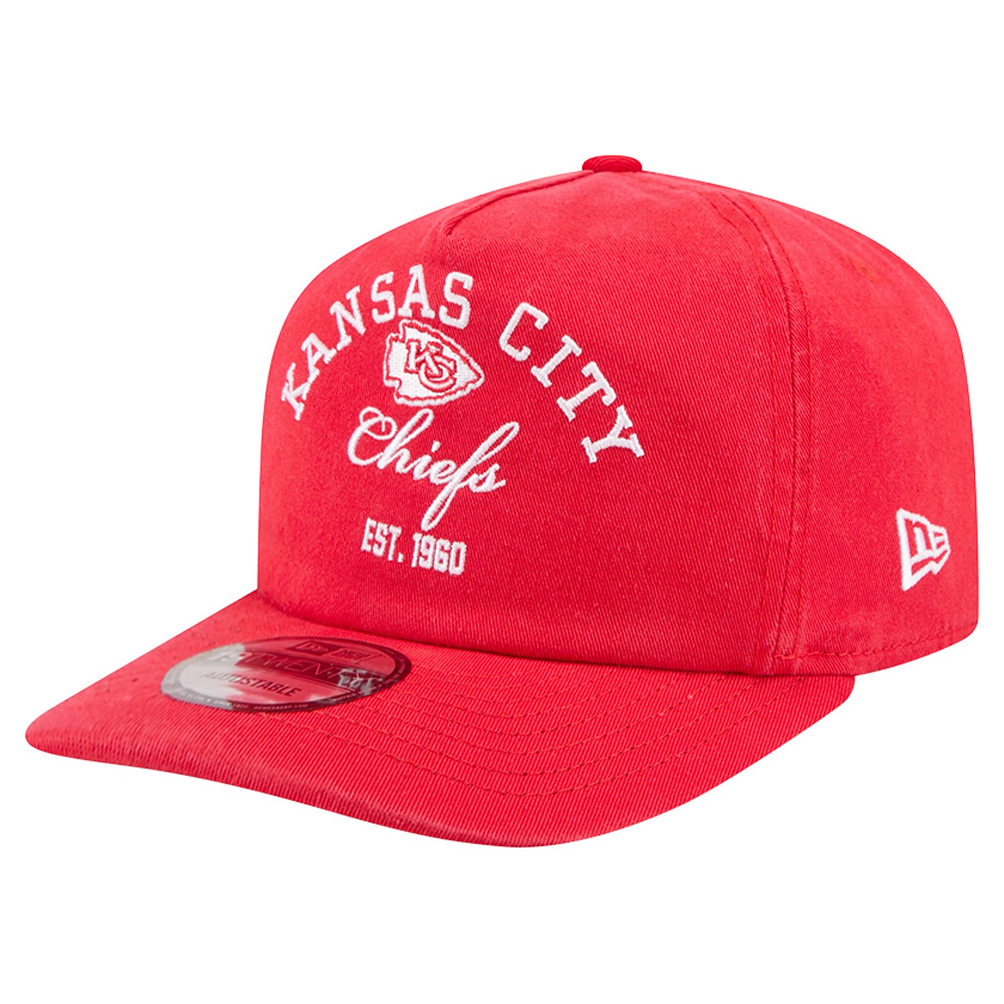 Men's New Era Red Kansas City Chiefs Stacked 19TWENTY Adjustable Hat