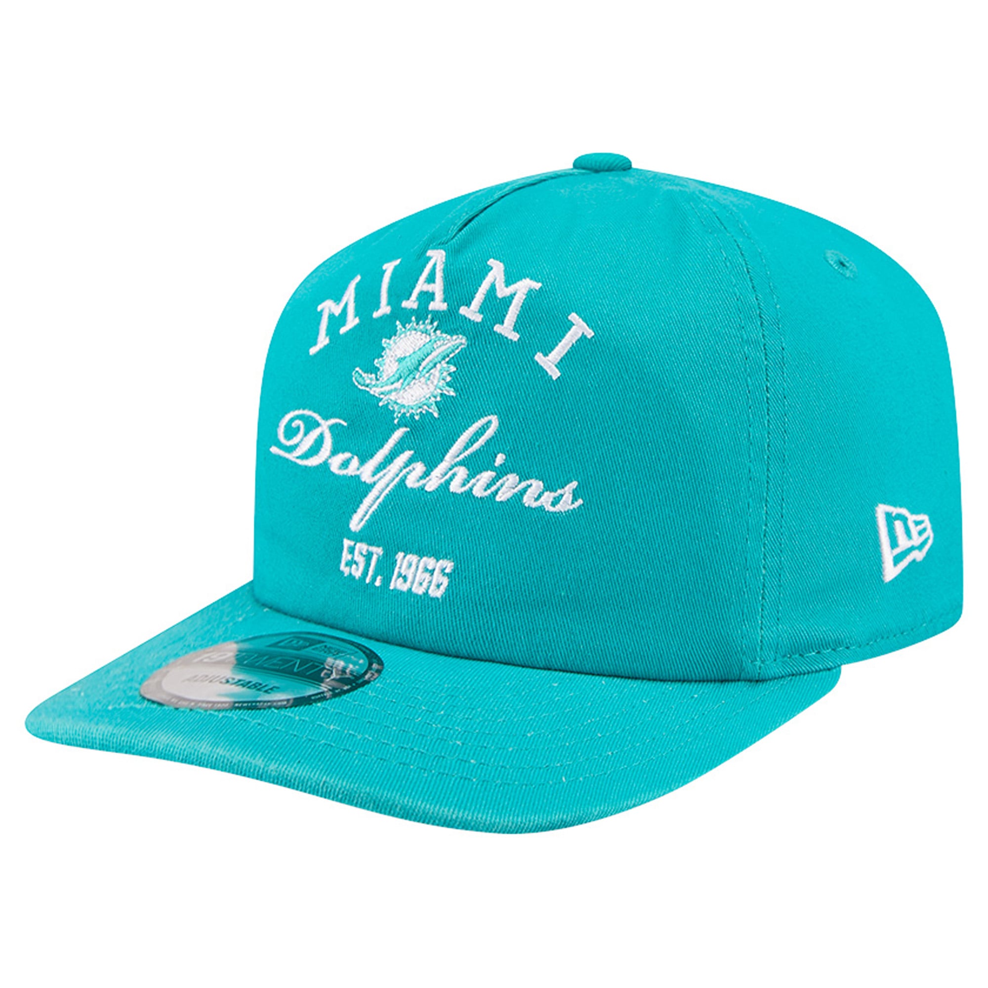 Men's New Era Aqua Miami Dolphins Stacked 19TWENTY Adjustable Hat