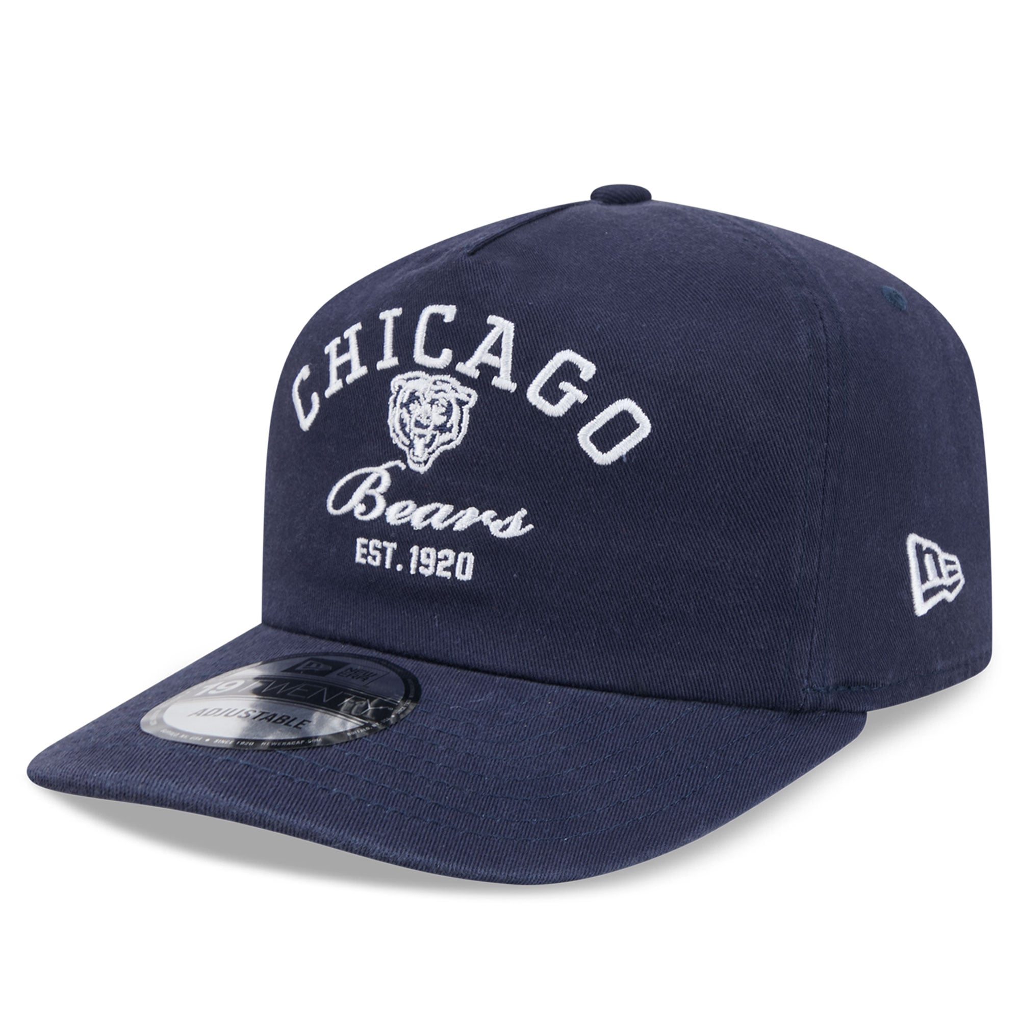 Men's New Era Navy Chicago Bears Stacked 19TWENTY Adjustable Hat