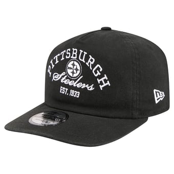 Men's New Era Black Pittsburgh Steelers Stacked 19TWENTY Adjustable Hat