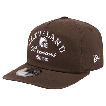 Men's New Era Brown Cleveland Browns Stacked 19TWENTY Adjustable Hat